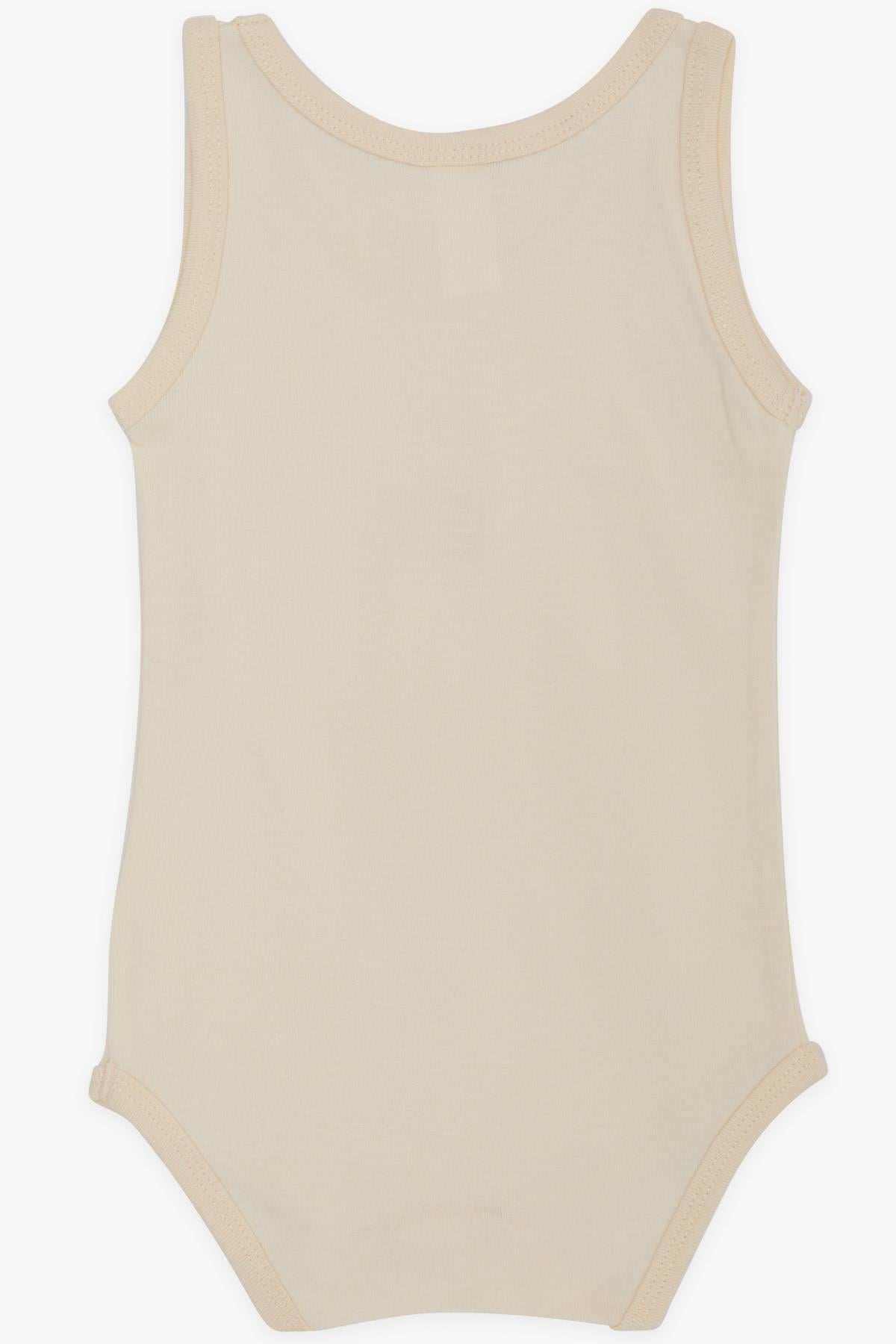 Breeze Kız Bebek Çıtçıtlı Atlet Zıbın Body Sevimli Ayıcık Baskılı Krem (9 Ay-3 Yaş)