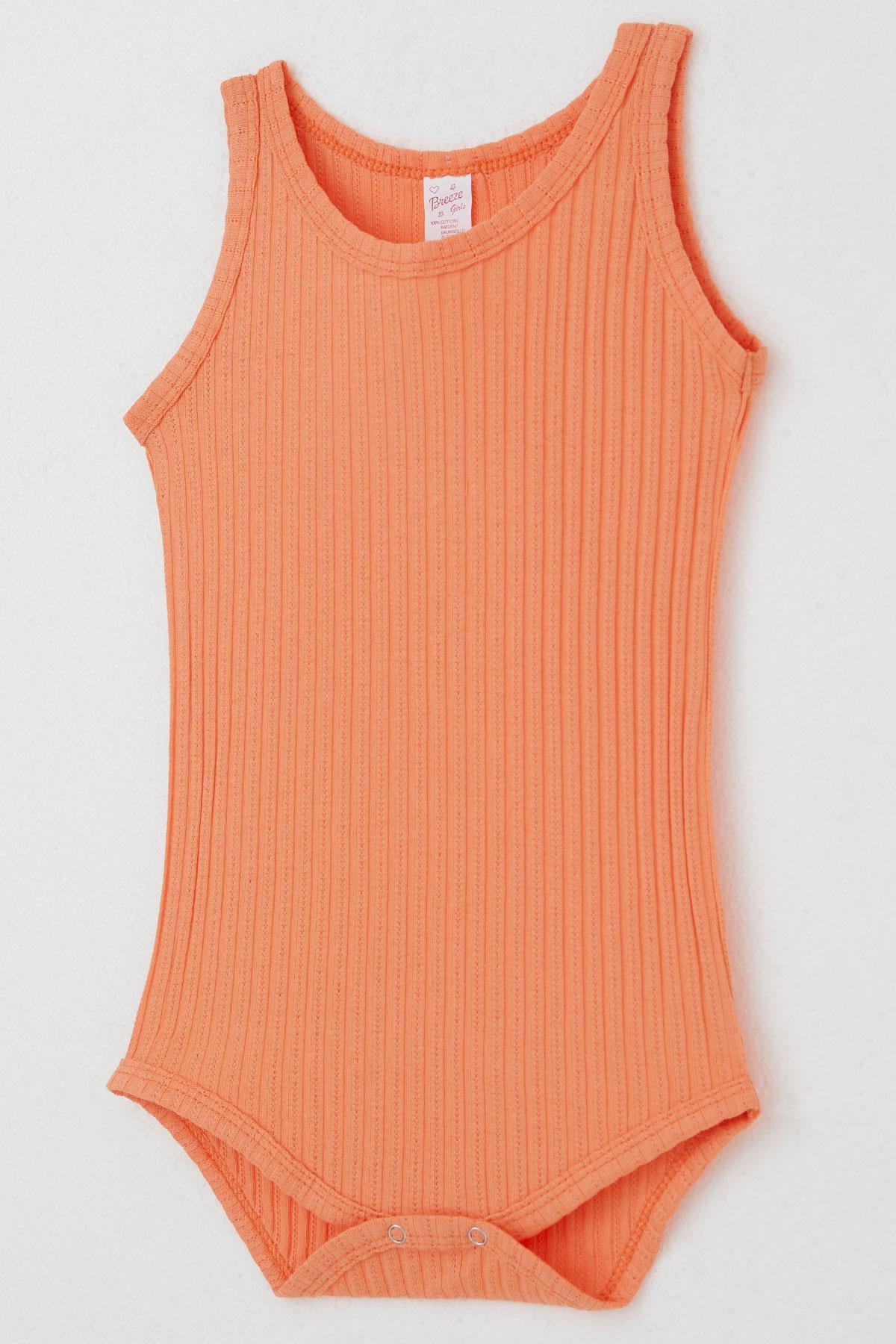 Breeze Kız Bebek Çıtçıtlı Atlet Zıbın Body Jakarlı Somon (9 Ay-3 Yaş)