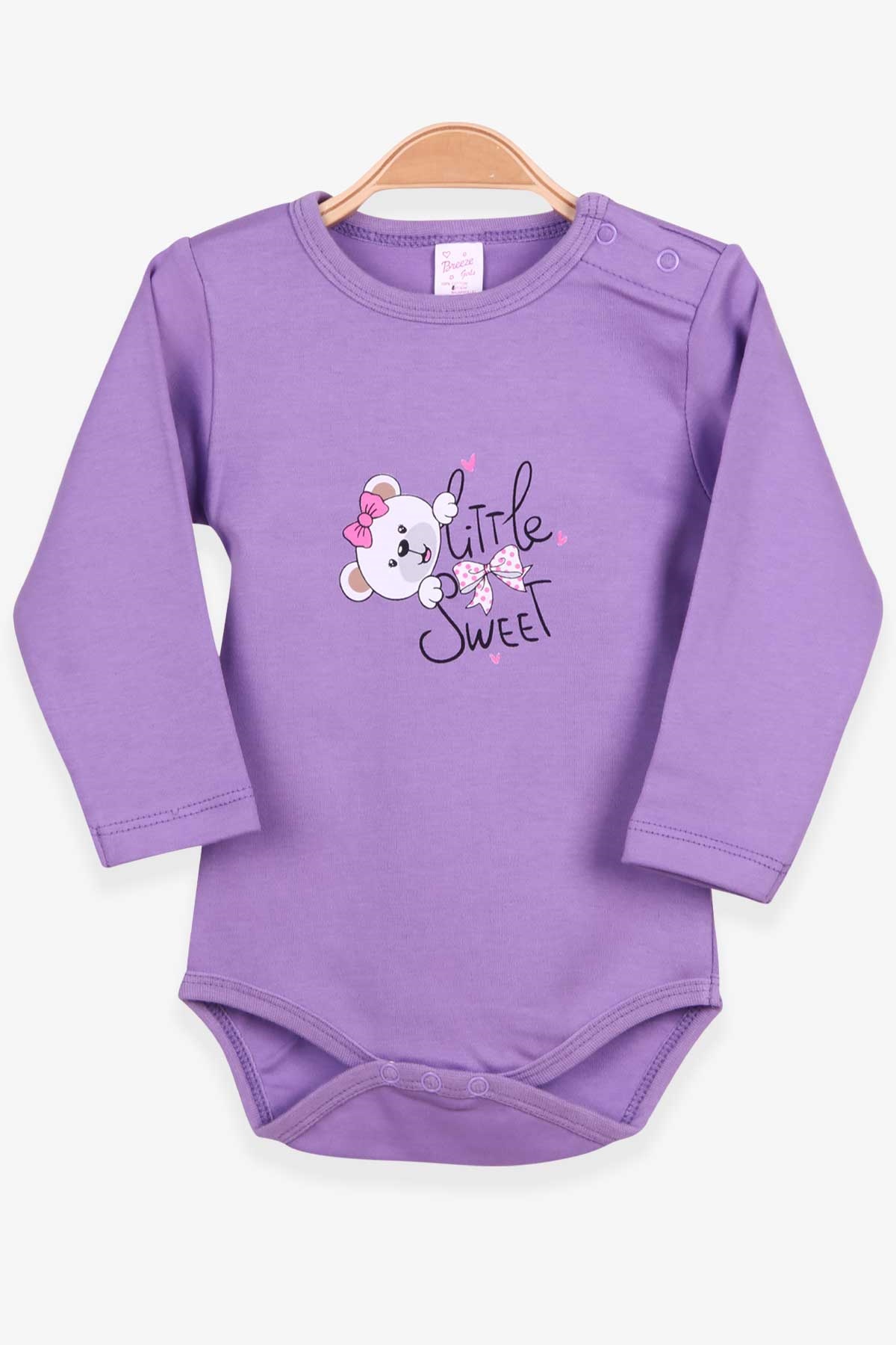 Breeze Kız Bebek Çıtçıtlı Body Ayıcık Baskılı Lila (9 Ay-2 Yaş)
