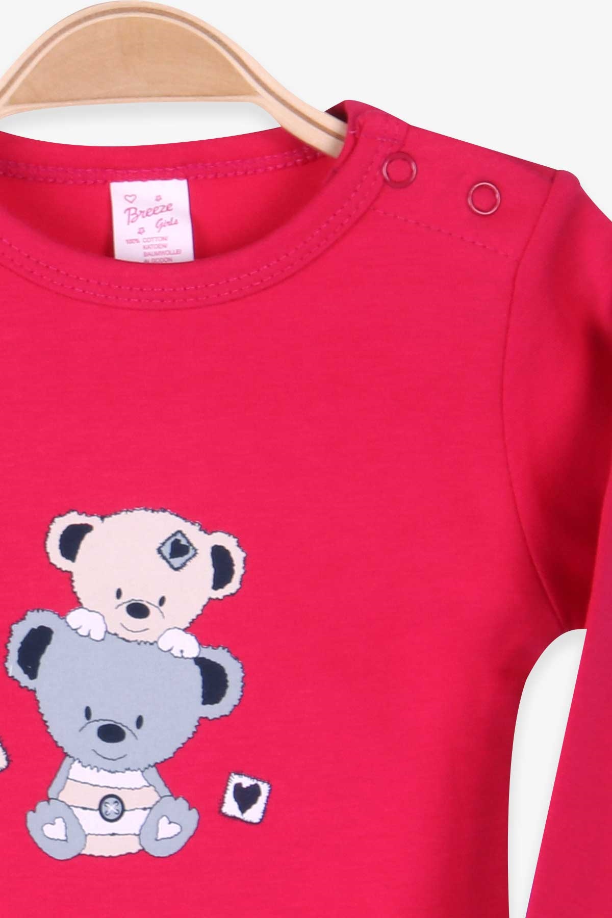Breeze Kız Bebek Çıtçıtlı Body Ayıcık Baskılı Fuşya (9 Ay-3 Yaş)