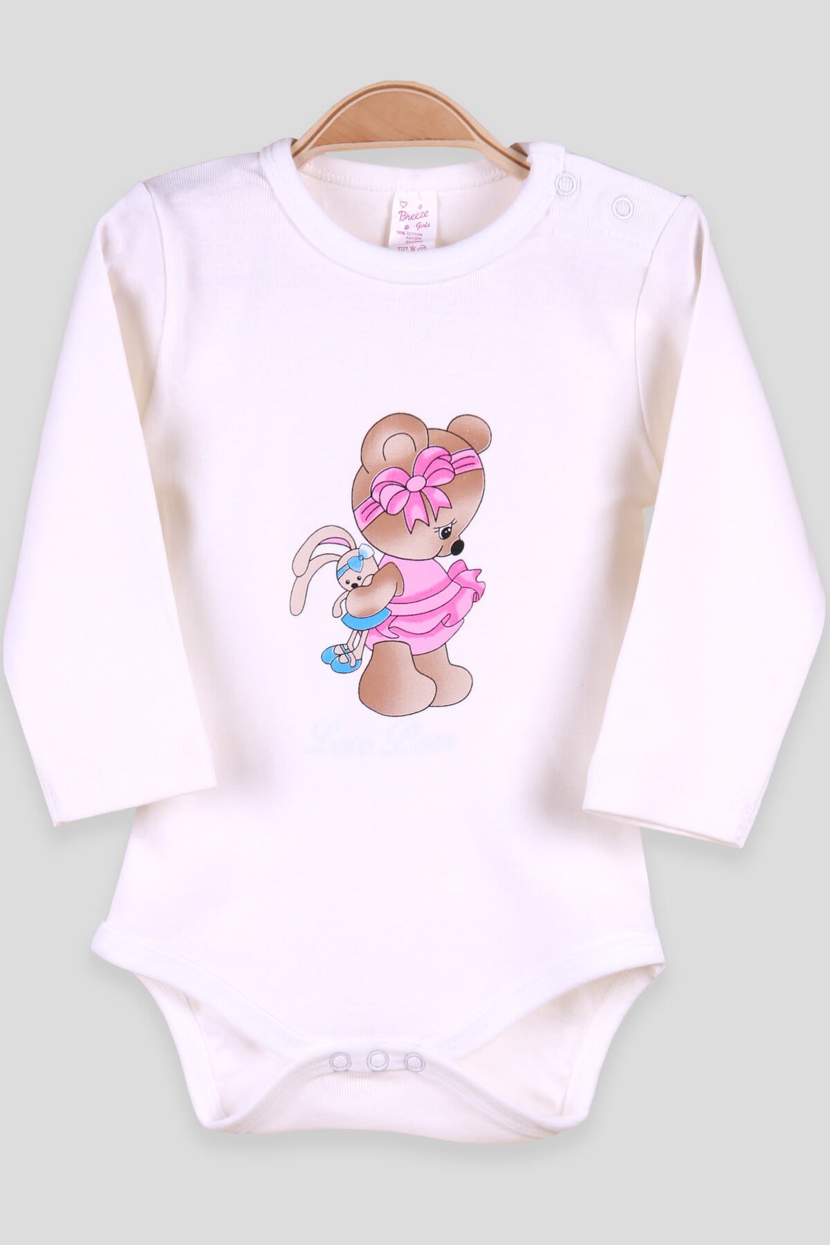 Breeze Kız Bebek Çıtçıtlı Body Ayıcıklı Ekru (9 Ay-3 Yaş)