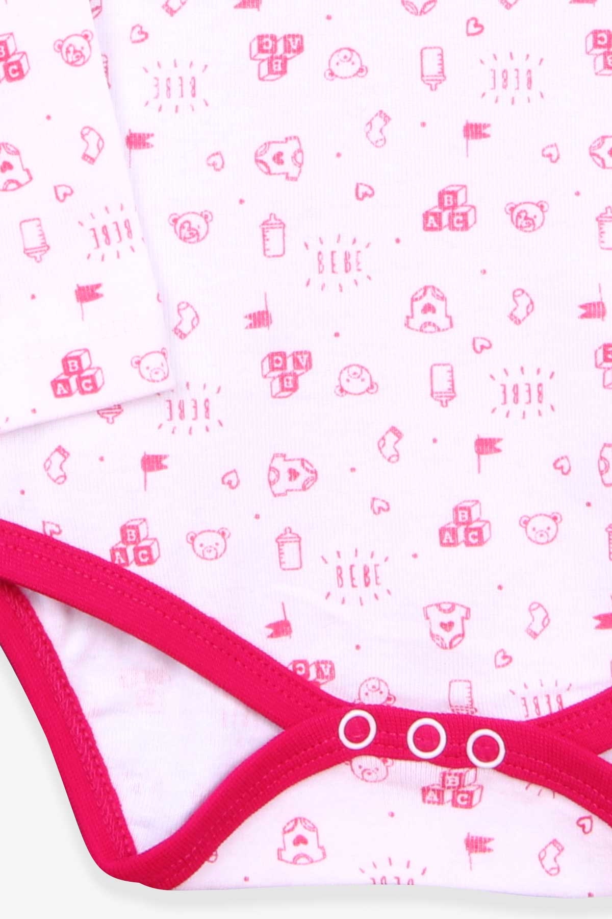 Breeze Kız Bebek Çıtçıtlı Body Baskılı Desenli Beyaz (9 Ay-3 Yaş)