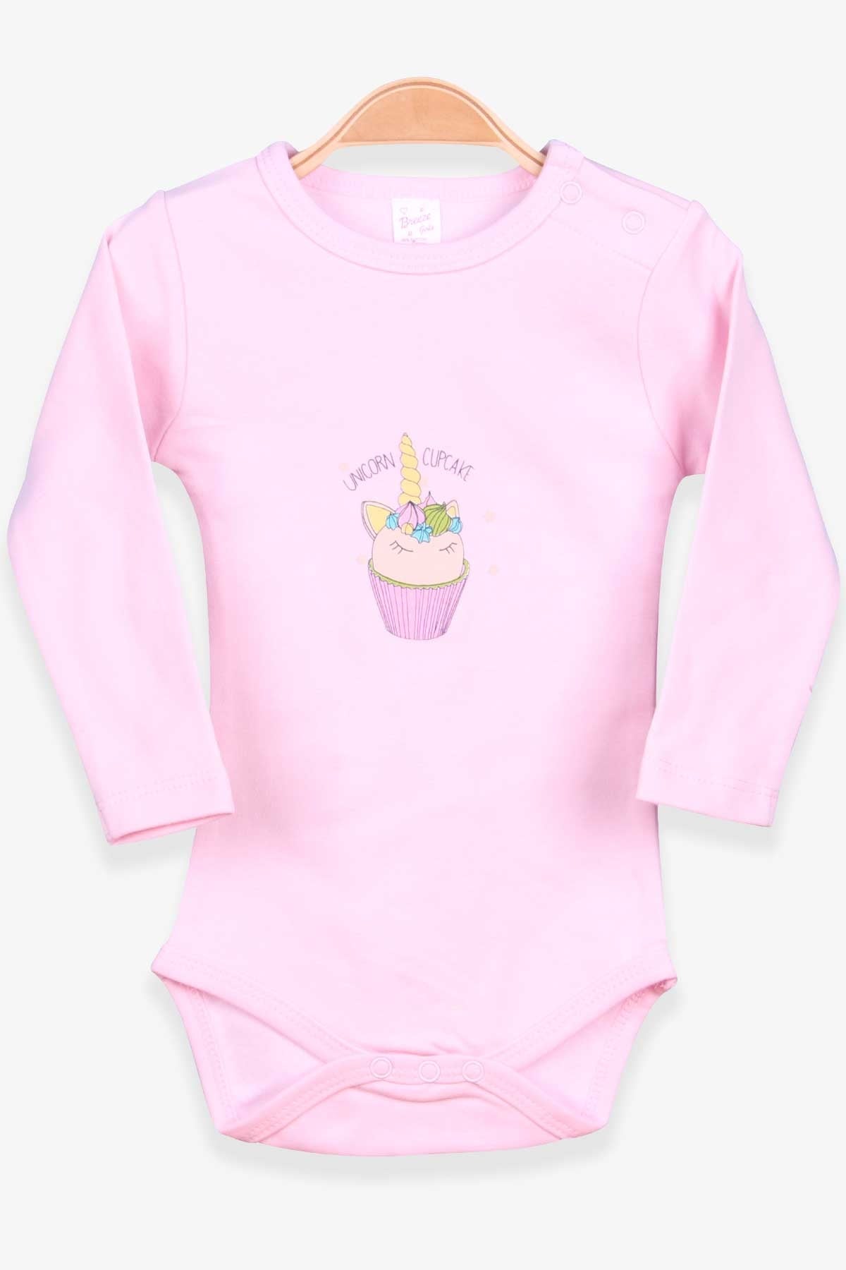 Breeze Kız Bebek Çıtçıtlı Body Baskılı Pudra (9 Ay-3 Yaş)
