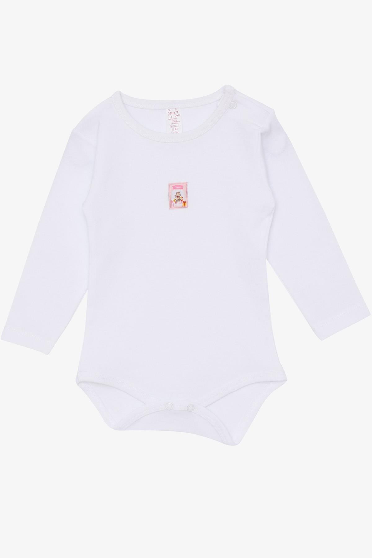 Breeze Kız Bebek Çıtçıtlı Body Bebek Baskılı Beyaz (9 Ay-3 Yaş)