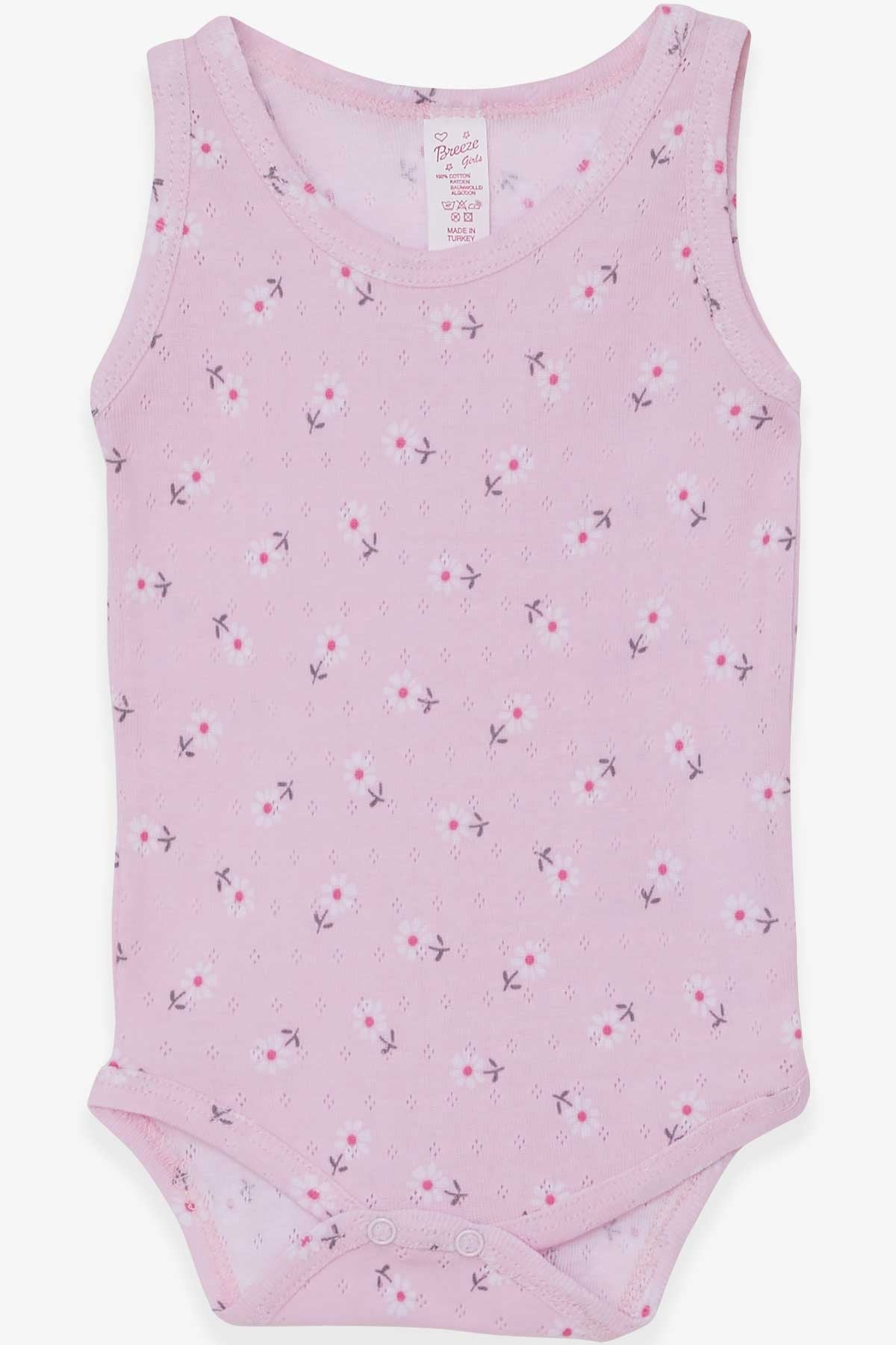Breeze Kız Bebek Çıtçıtlı Body Çiçek Desenli Pudra (9 Ay-3 Yaş)