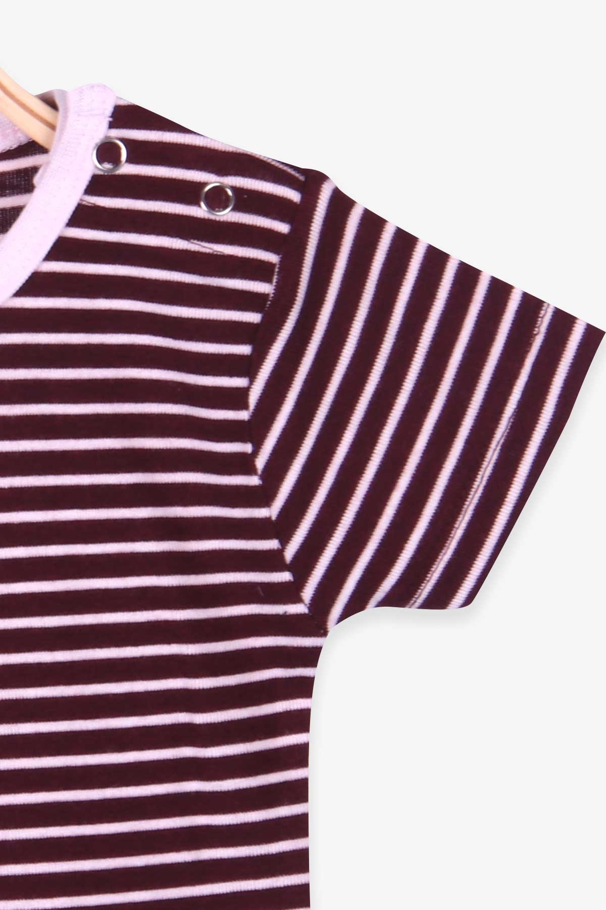 Breeze Kız Bebek Çıtçıtlı Body Çizgili Bordo (9 Ay-3 Yaş)