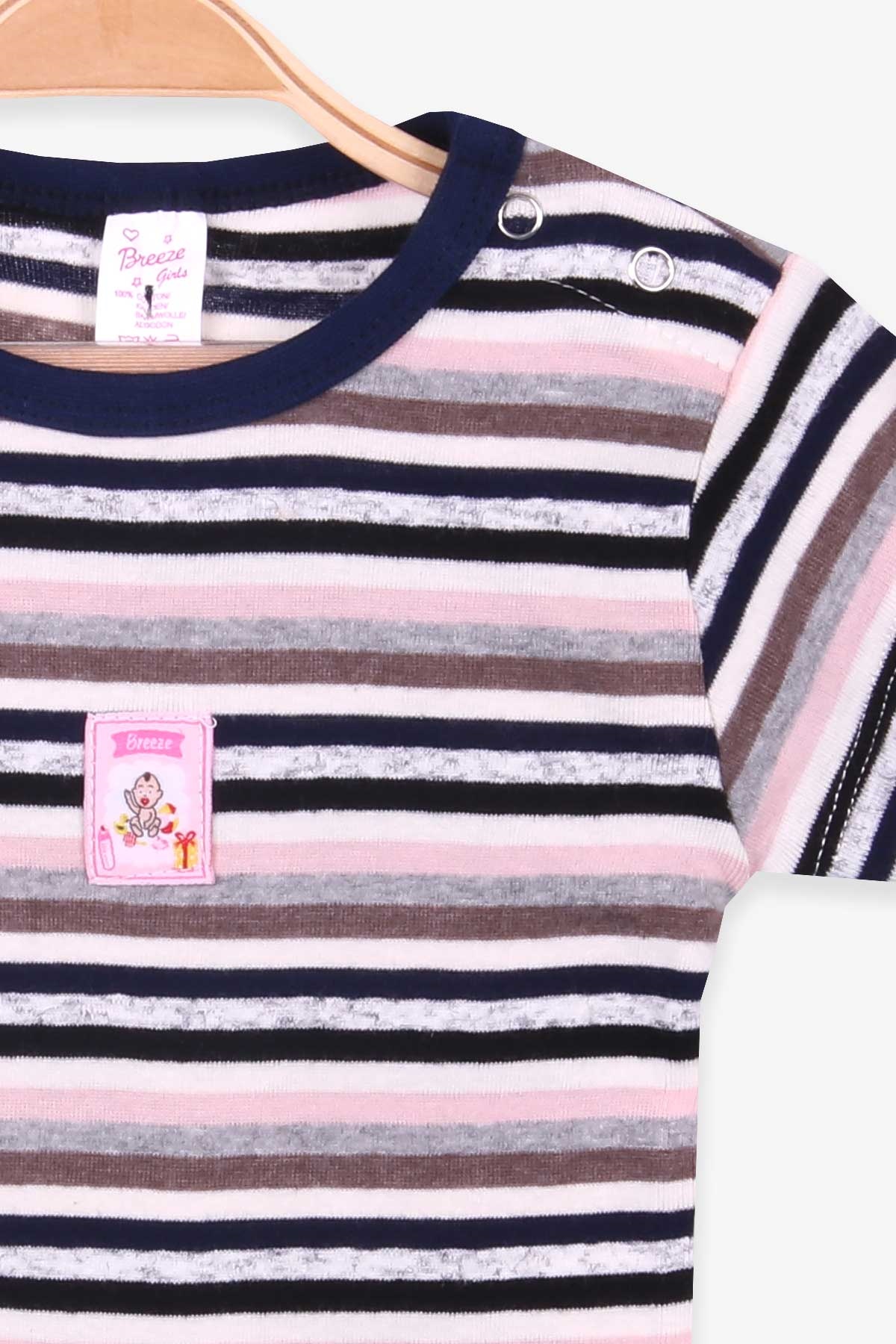 Breeze Kız Bebek Çıtçıtlı Body Çizgili Karışık Renk (9 Ay-3 Yaş)