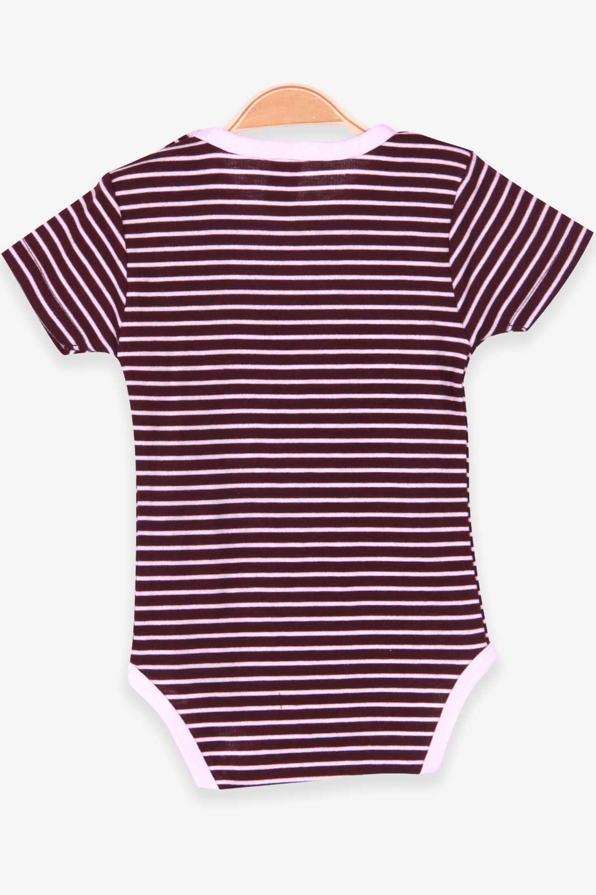 Breeze Kız Bebek Çıtçıtlı Body Çizgili Bordo (9 Ay-3 Yaş)