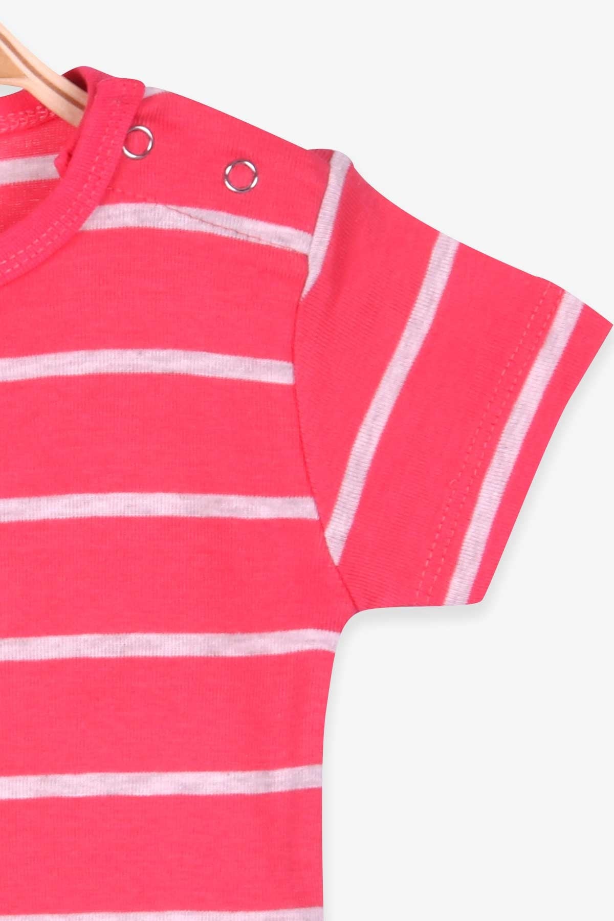 Breeze Kız Bebek Çıtçıtlı Body Çizgili Mercan (9 Ay-3 Yaş)