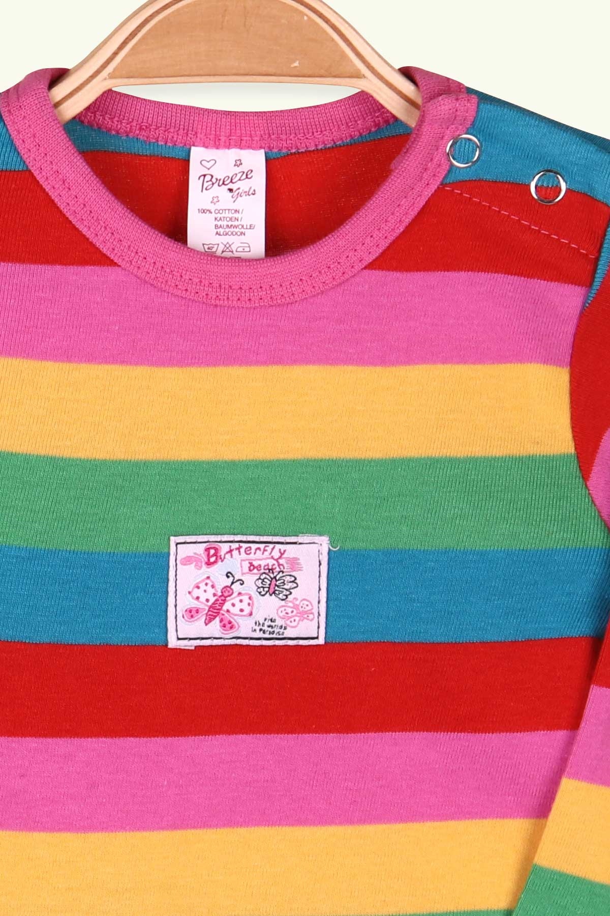 Breeze Kız Bebek Çıtçıtlı Body Çizgili Karışık Renk (9 Ay-3 Yaş)