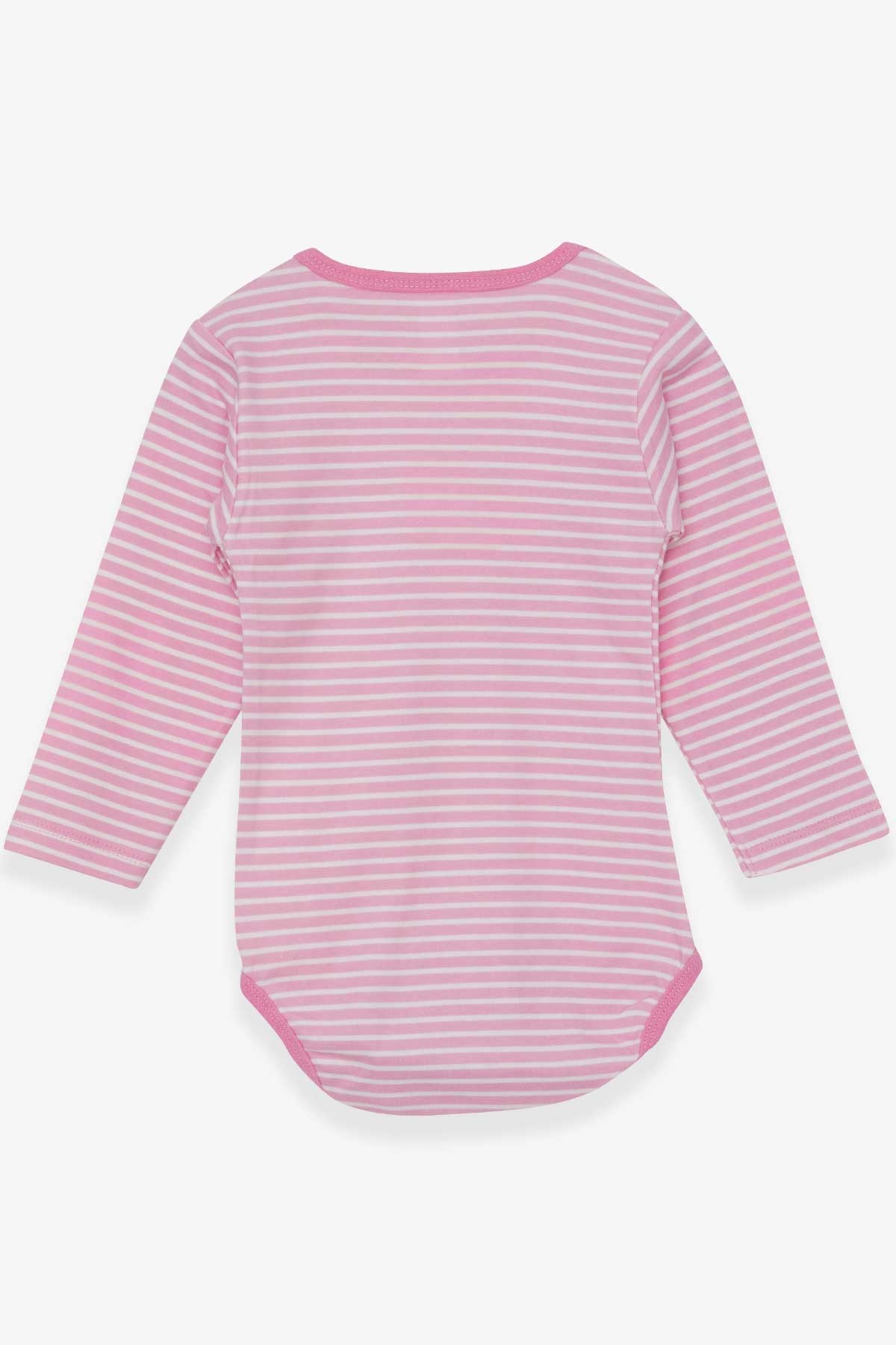 Breeze Kız Bebek Çıtçıtlı Body Çizgili Pembe (3 Yaş)