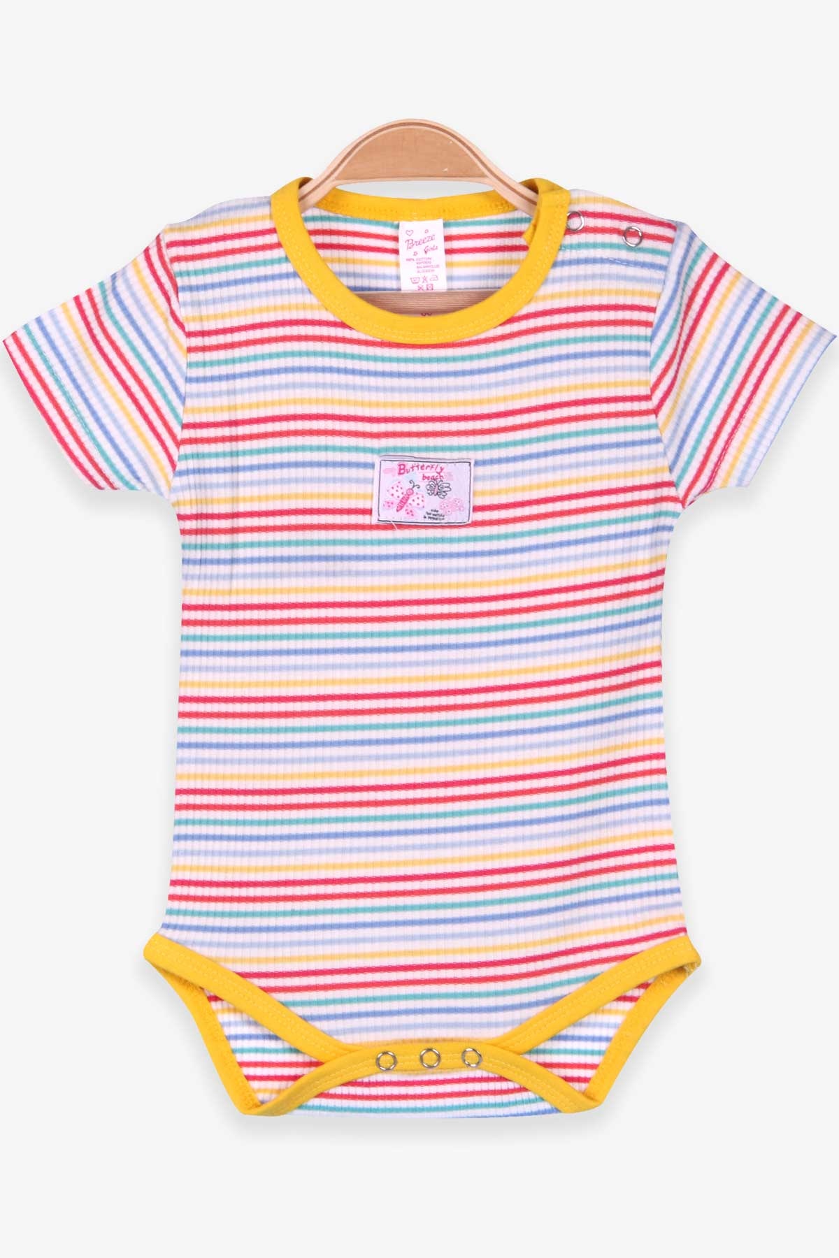 Breeze Kız Bebek Çıtçıtlı Body Çizgili Karışık Renk (9 Ay-3 Yaş)