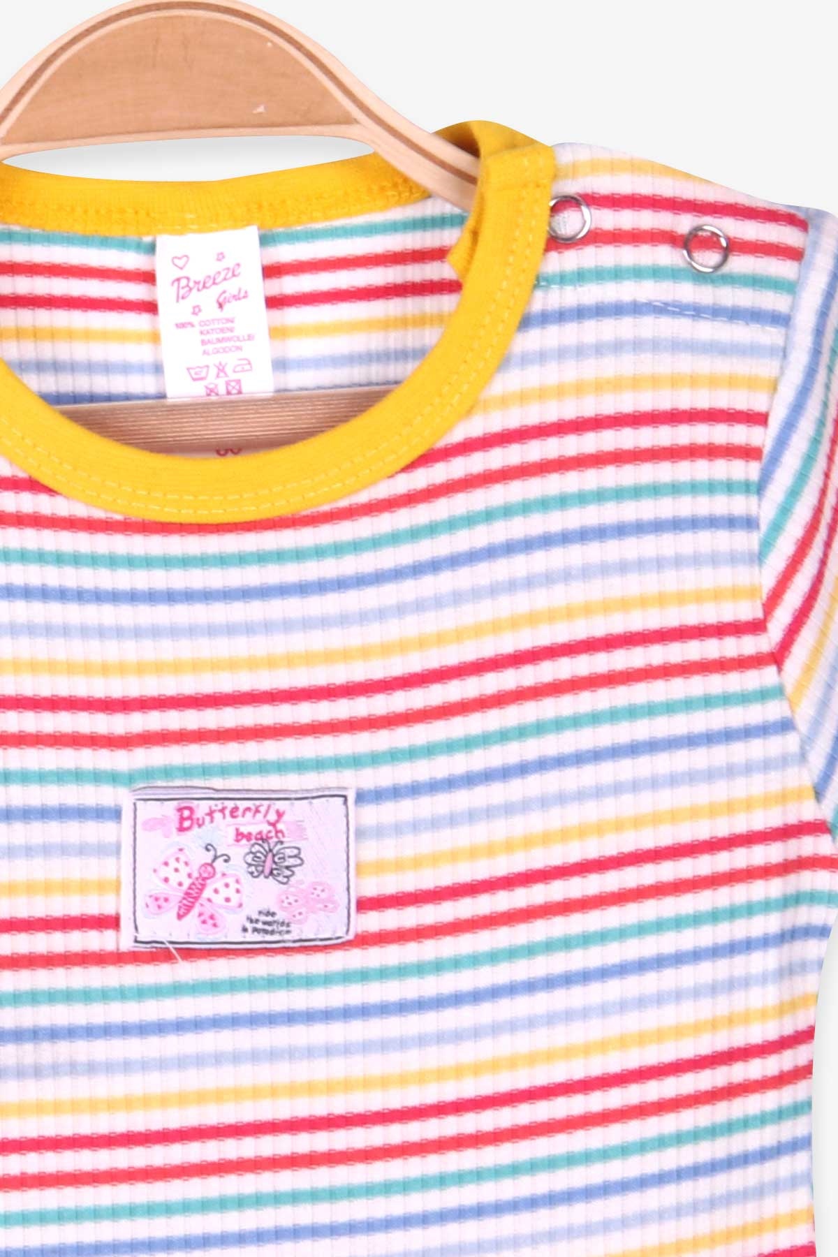 Breeze Kız Bebek Çıtçıtlı Body Çizgili Karışık Renk (9 Ay-3 Yaş)
