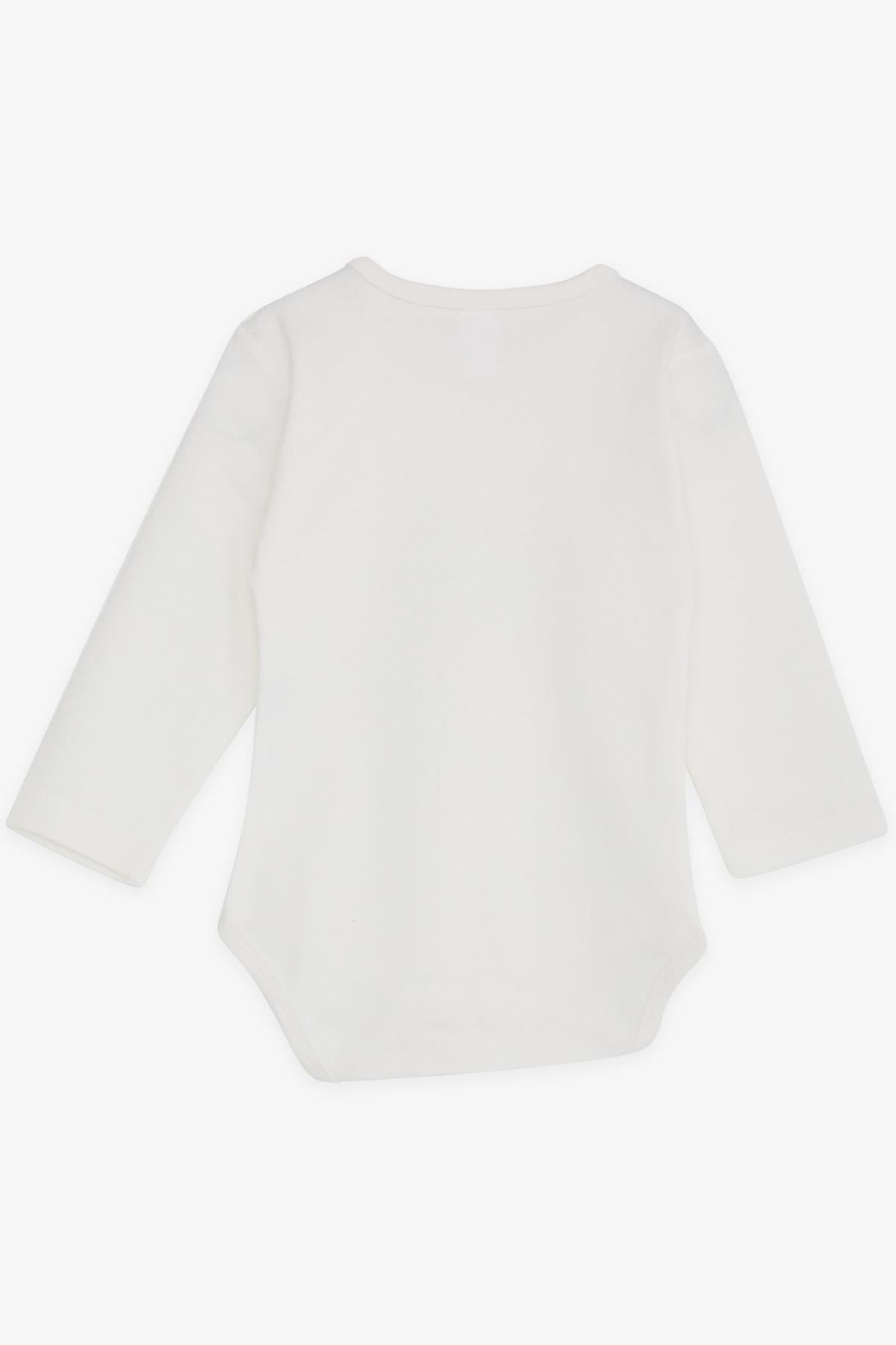 Breeze Kız Bebek Çıtçıtlı Body Gözlüklü Tavşancık Baskılı Ekru (9 Ay-3 Yaş)