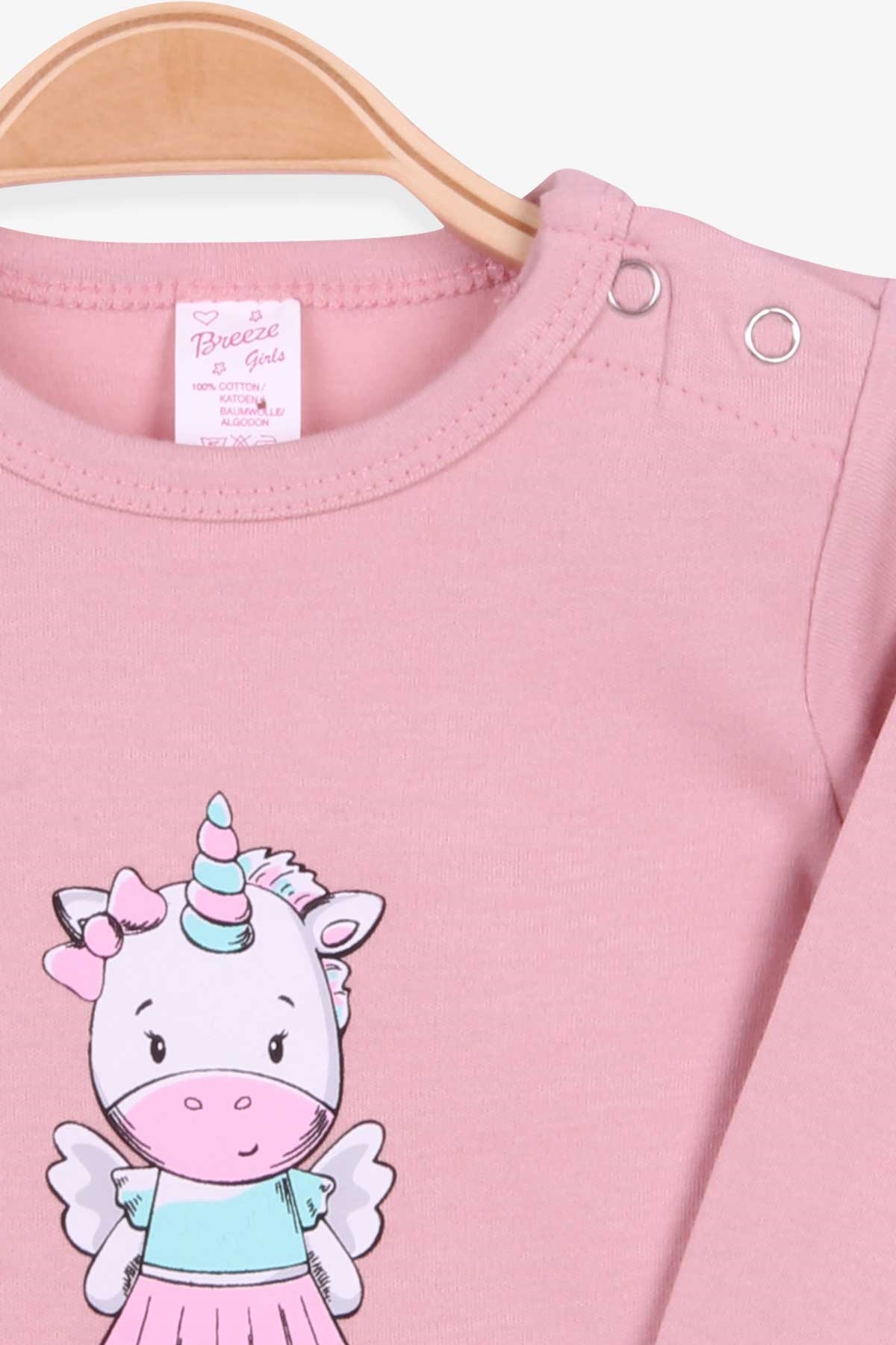 Breeze Kız Bebek Çıtçıtlı Body Hippocorn Baskılı Gülkurusu (9 Ay-3 Yaş)