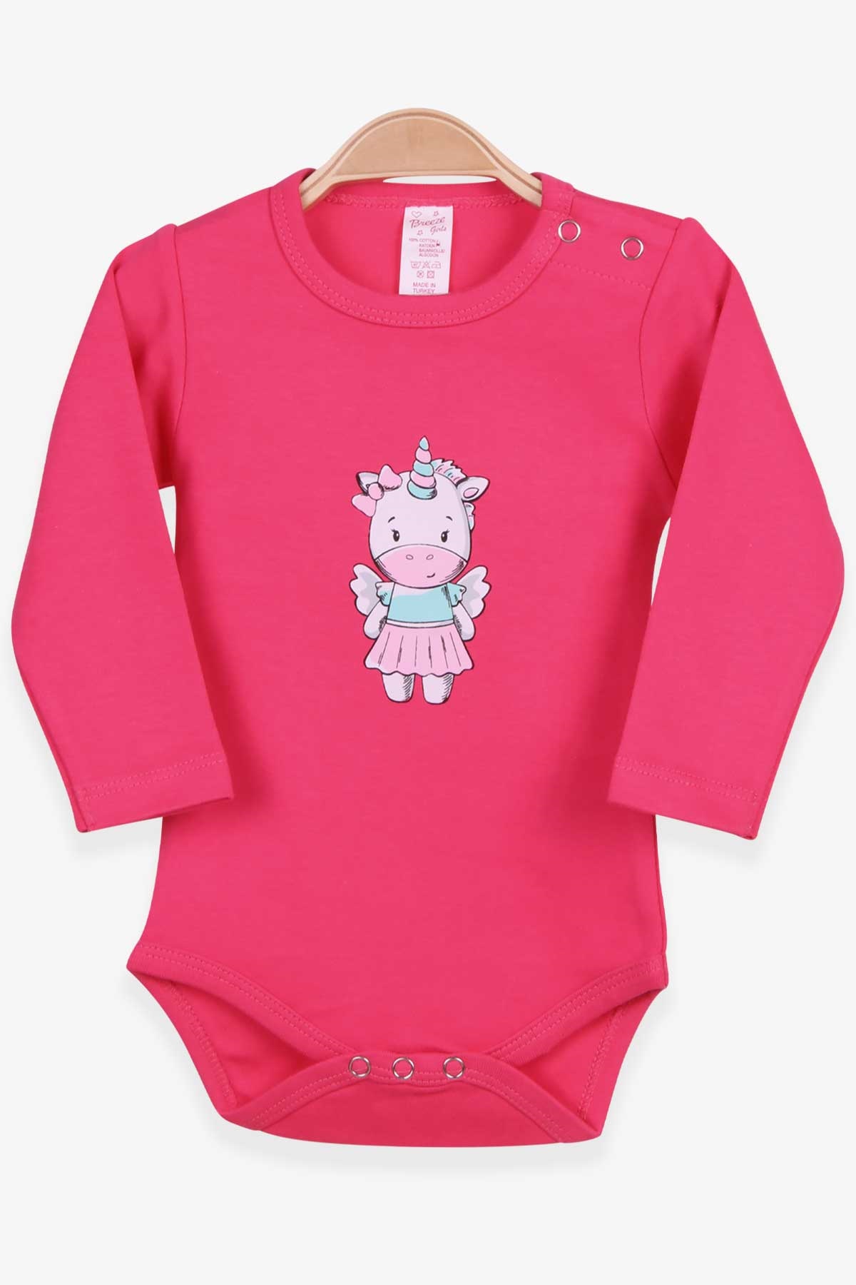 Breeze Kız Bebek Çıtçıtlı Body Hippocorn Baskılı Pembe (9 Ay-3 Yaş)