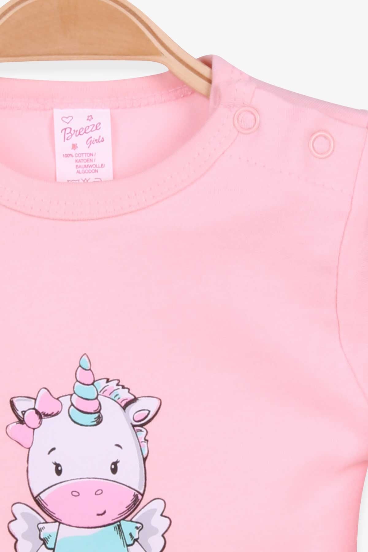 Breeze Kız Bebek Çıtçıtlı Body Hippocorn Baskılı Somon (9 Ay-3 Yaş)
