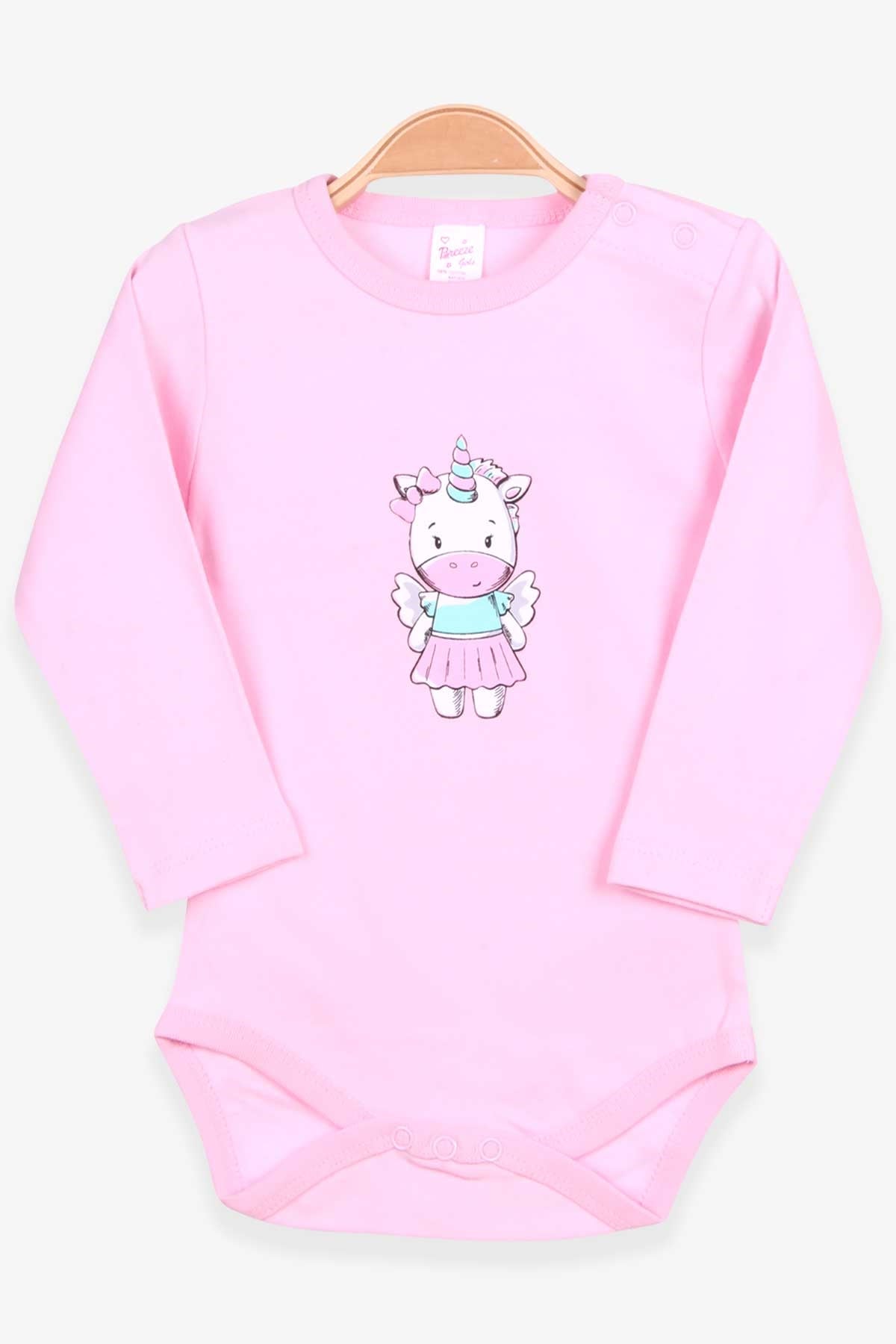 Breeze Kız Bebek Çıtçıtlı Body Hippocorn Baskılı Pudra (9 Ay-3 Yaş)