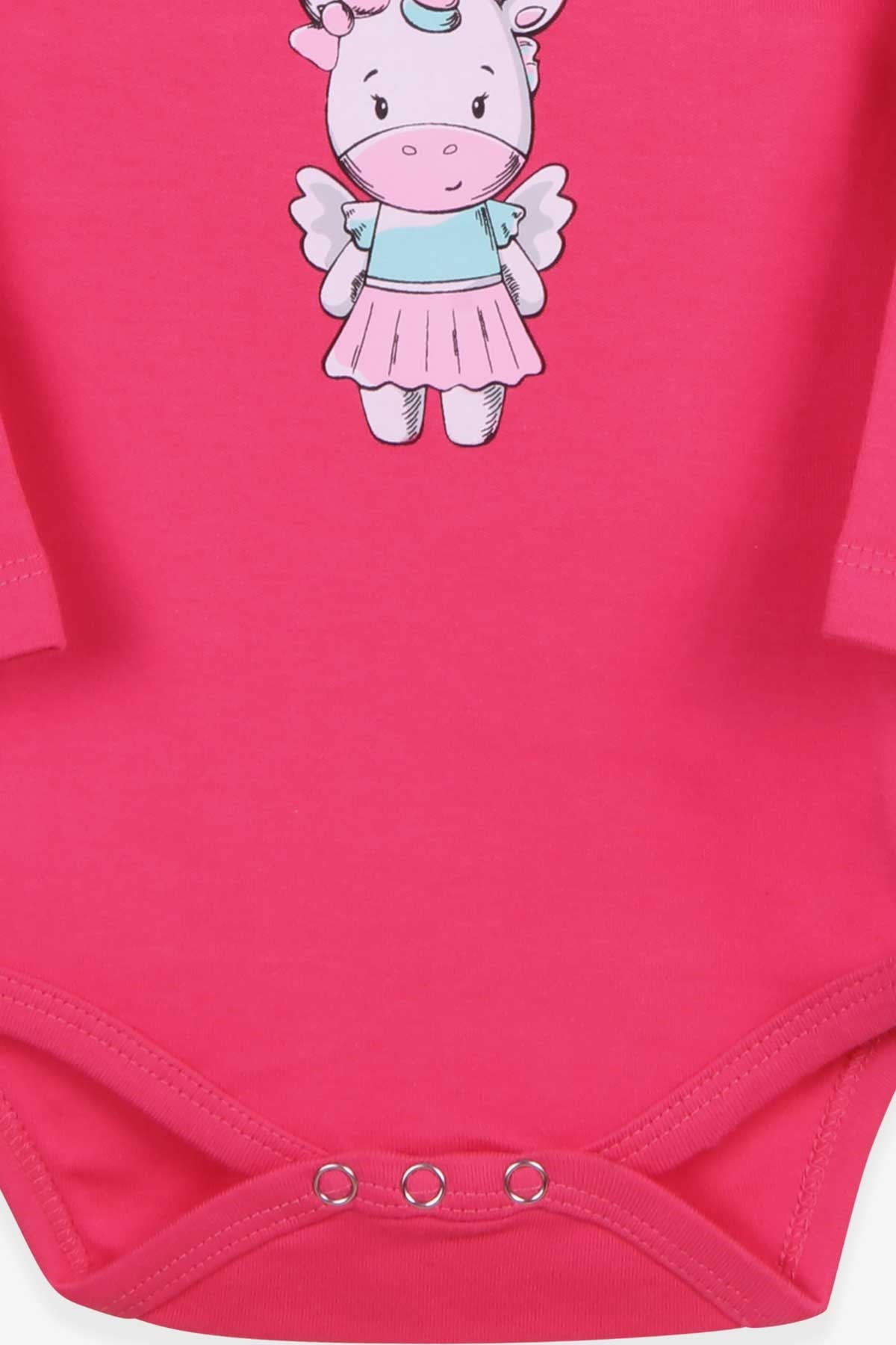 Breeze Kız Bebek Çıtçıtlı Body Hippocorn Baskılı Pembe (9 Ay-3 Yaş)