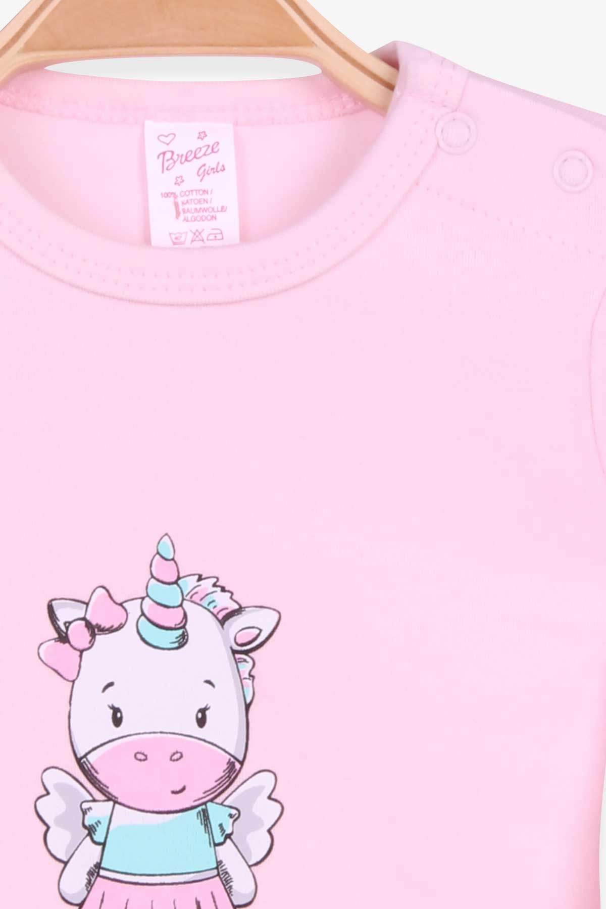 Breeze Kız Bebek Çıtçıtlı Body Hippocorn Baskılı Pudra (9 Ay-3 Yaş)