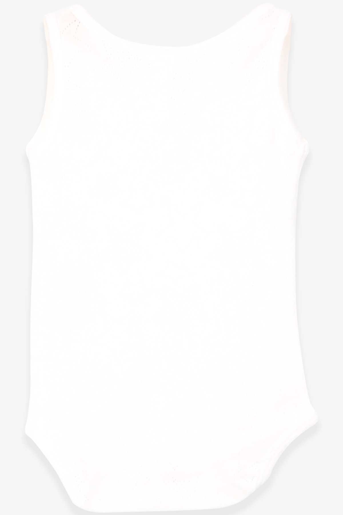 Breeze Kız Bebek Çıtçıtlı Body Jakarlı Yıldız Desenli Beyaz (9 Ay-3 Yaş)