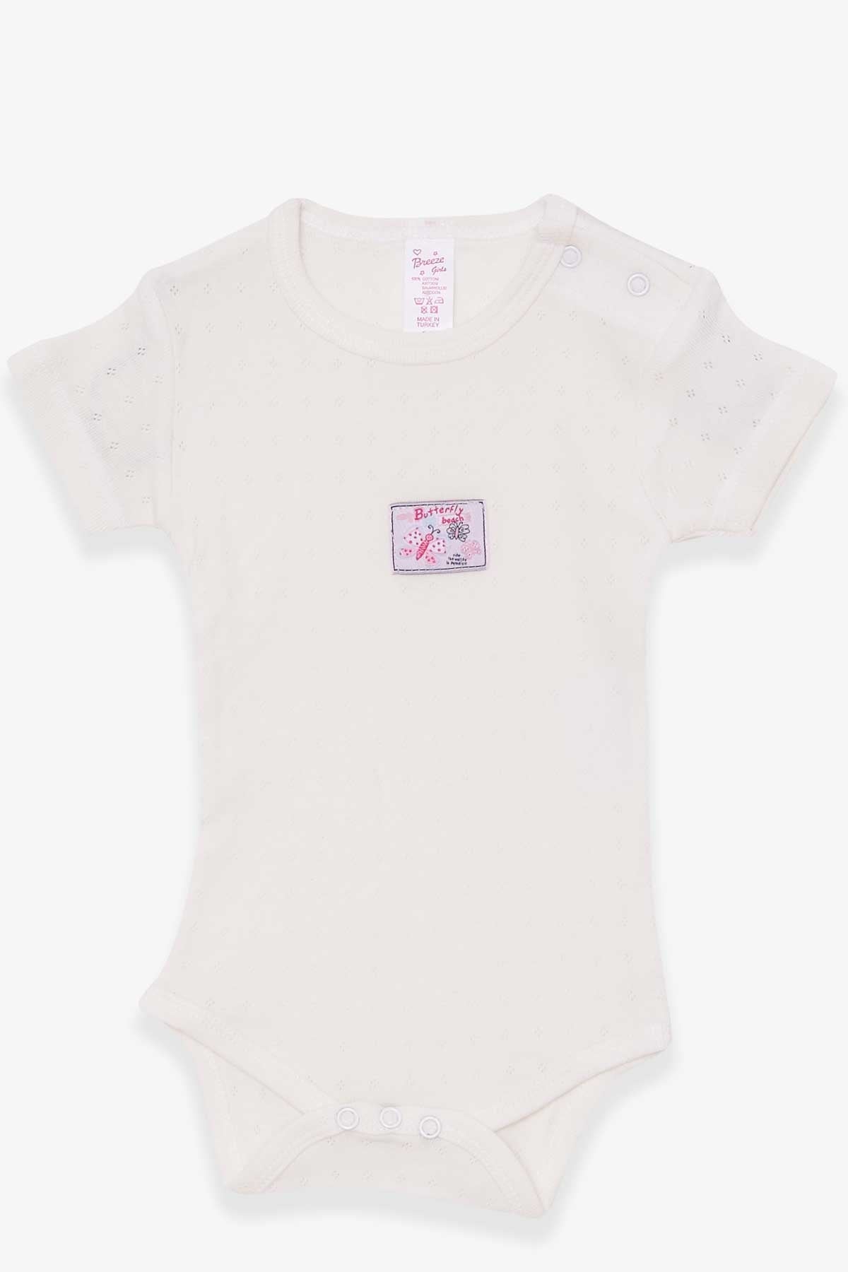 Breeze Kız Bebek Çıtçıtlı Body Jakarlı Arıcık Baskılı Ekru (9 Ay-3 Yaş)