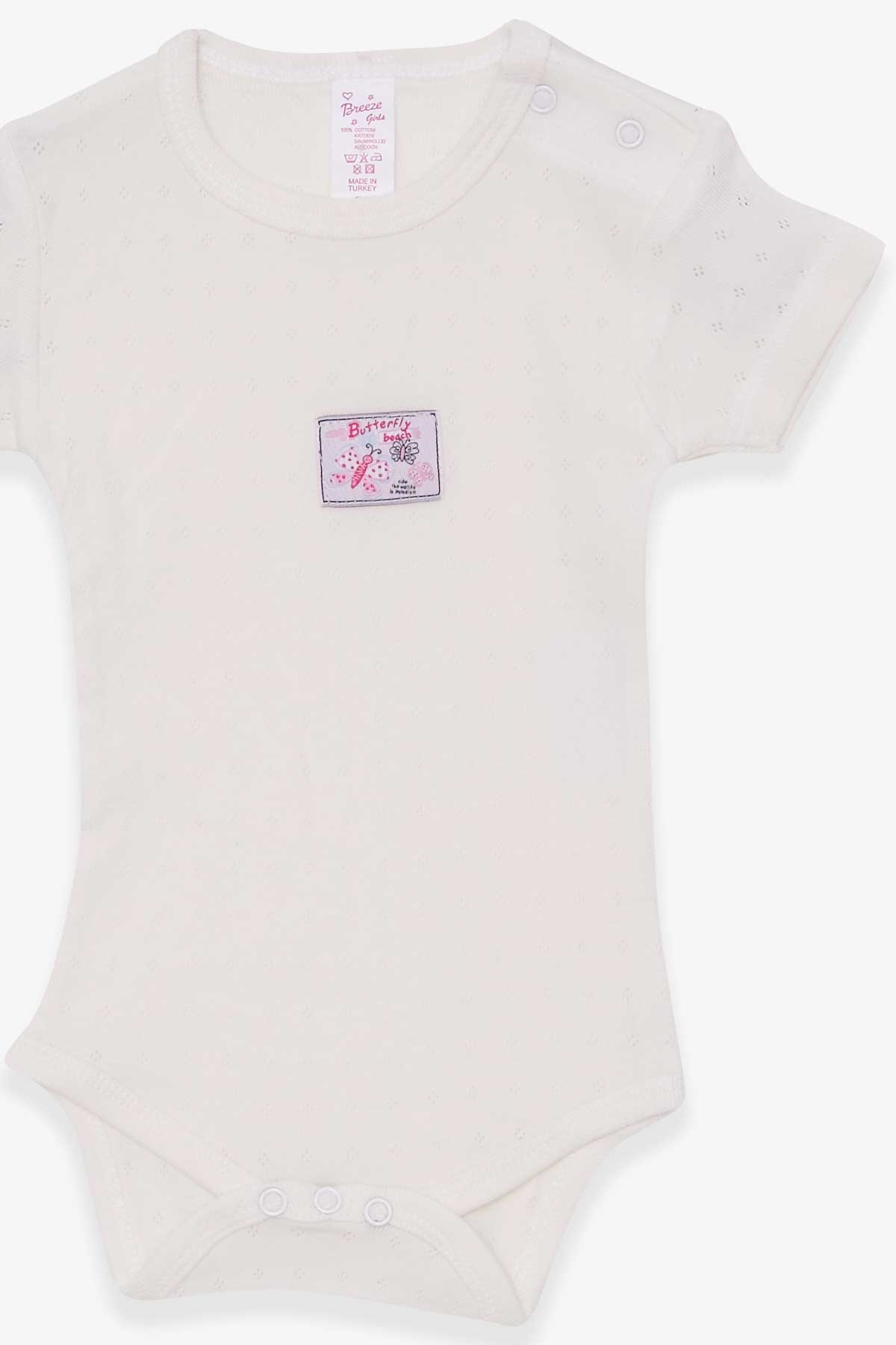 Breeze Kız Bebek Çıtçıtlı Body Jakarlı Arıcık Baskılı Ekru (9 Ay-3 Yaş)