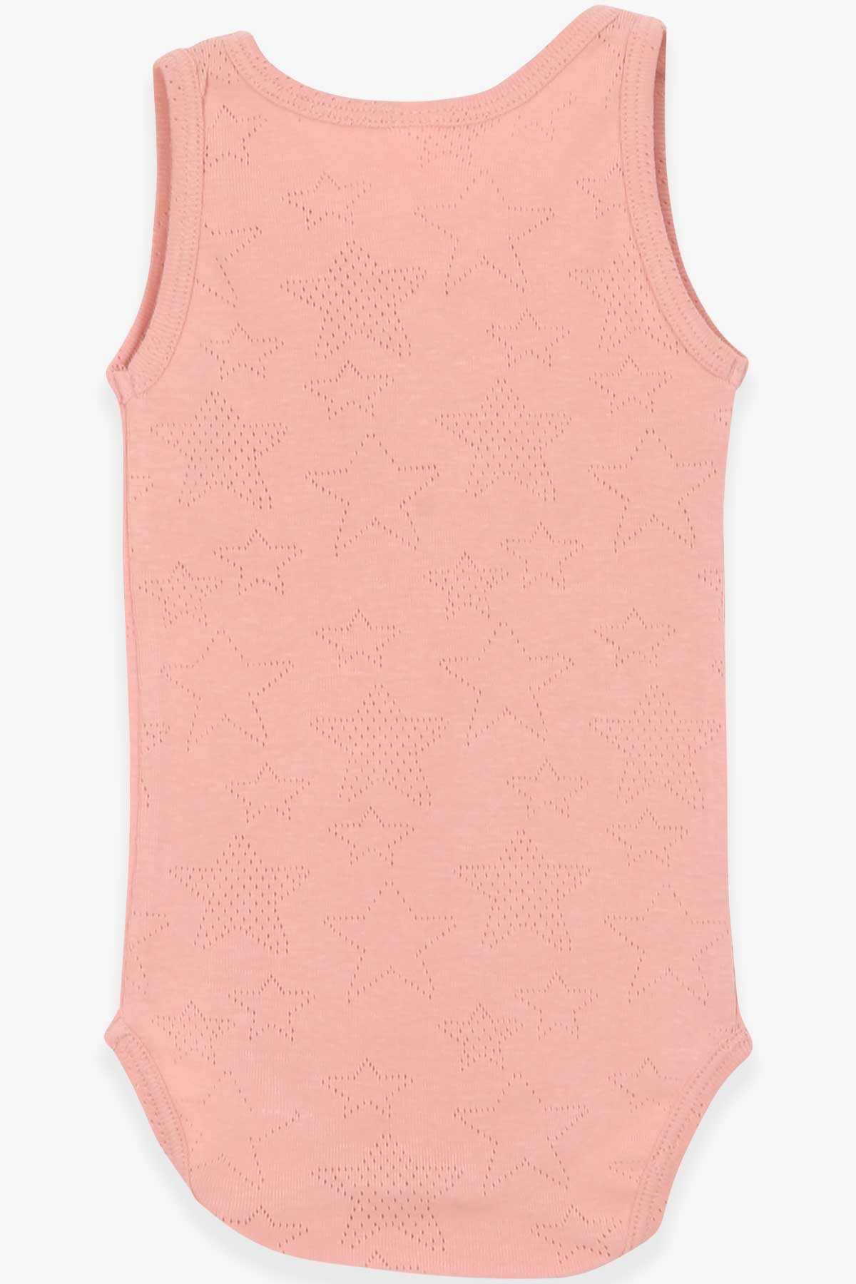 Breeze Kız Bebek Çıtçıtlı Body Jakarlı Yıldız Desenli Gülkurusu (9 Ay-3 Yaş)