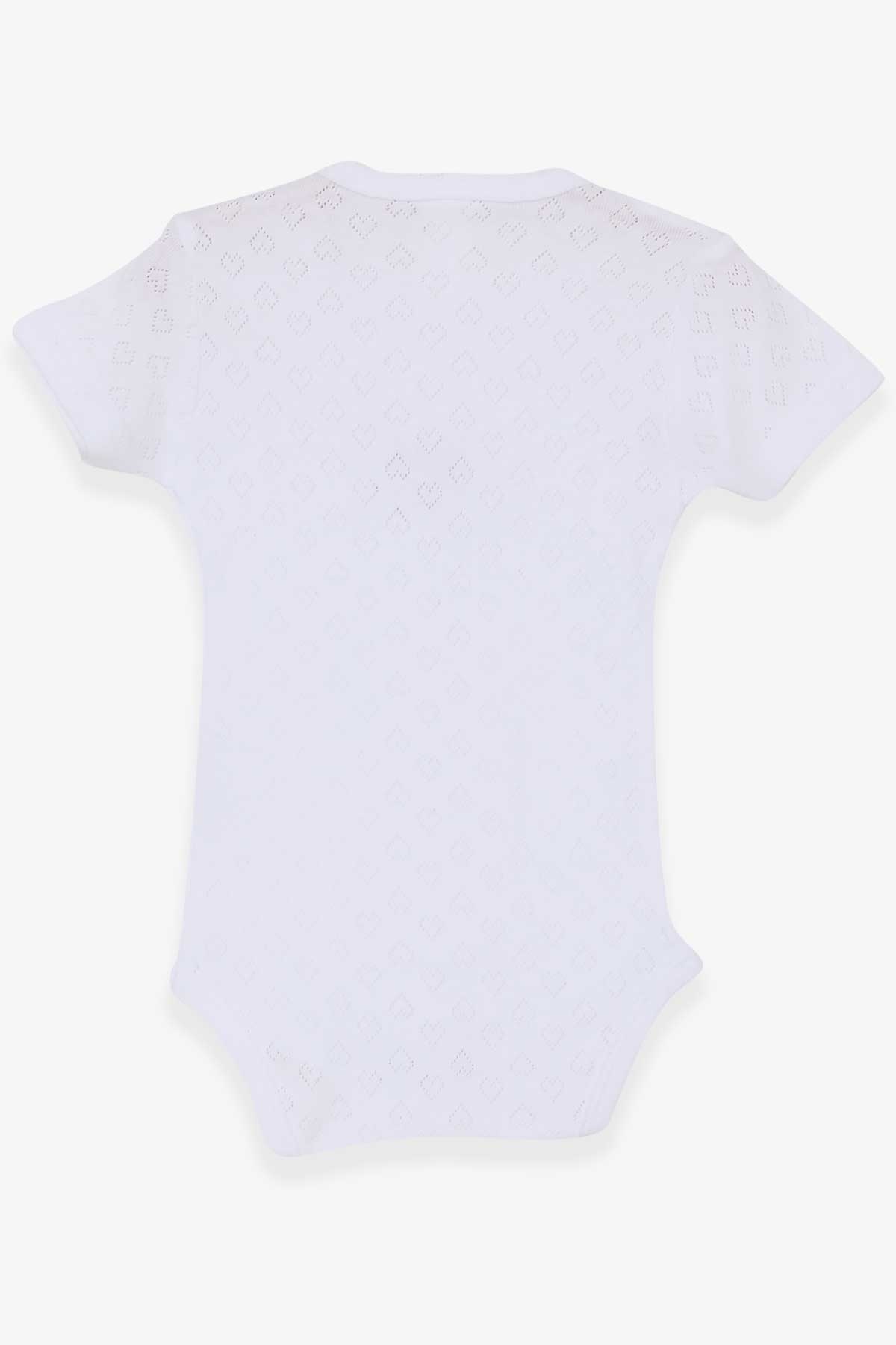Breeze Kız Bebek Çıtçıtlı Body Jakarlı Arıcık Desenli Beyaz (9 Ay-3 Yaş)