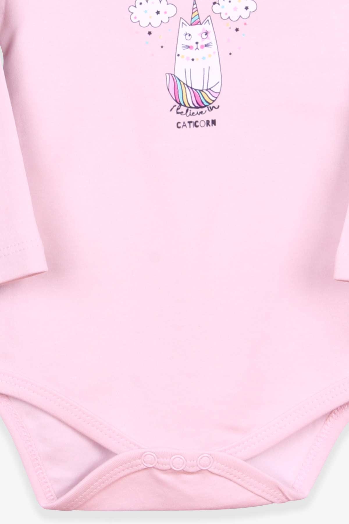 Breeze Kız Bebek Çıtçıtlı Body Kedilli Pudra (9 Ay-3 Yaş)