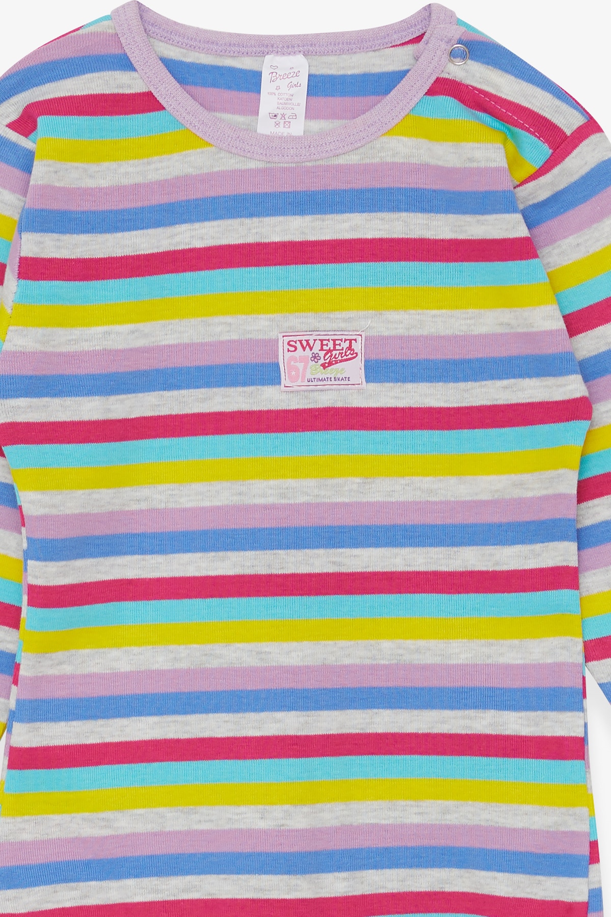 Breeze Kız Bebek Çıtçıtlı Body Renkli Çizgili Karışık Renk (9 Ay-3 Yaş)