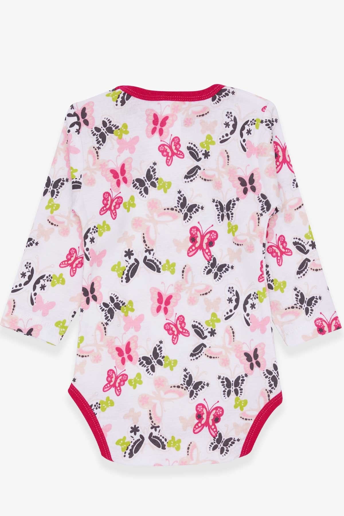 Breeze Kız Bebek Çıtçıtlı Body Renkli Kelebekcik Desenli Ekru (9 Ay-3 Yaş)