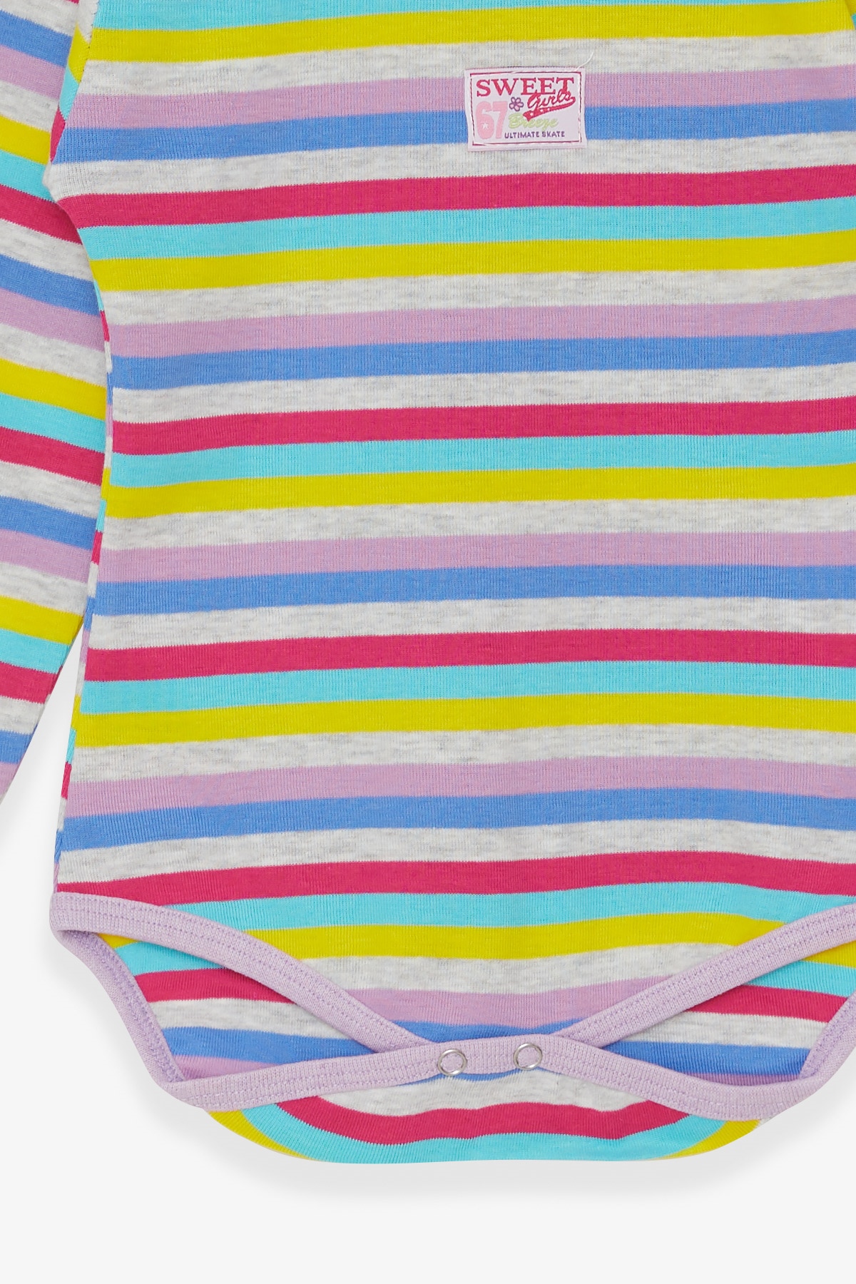 Breeze Kız Bebek Çıtçıtlı Body Renkli Çizgili Karışık Renk (9 Ay-3 Yaş)