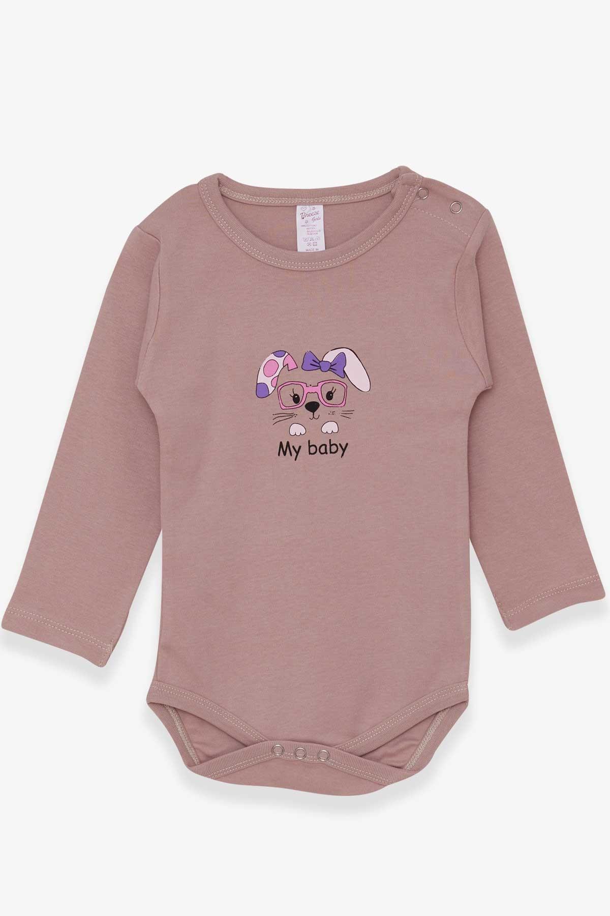 Breeze Kız Bebek Çıtçıtlı Body Tavşancık Baskılı Gülkurusu (9 Ay-3 Yaş)