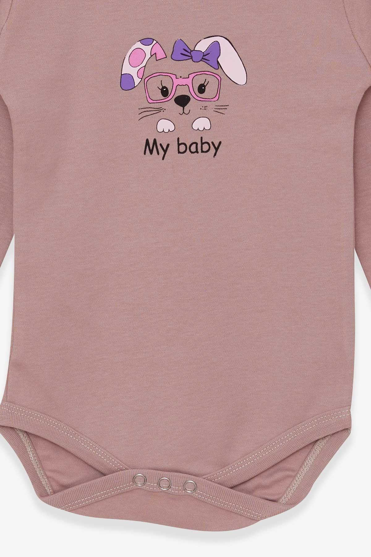 Breeze Kız Bebek Çıtçıtlı Body Tavşancık Baskılı Gülkurusu (9 Ay-3 Yaş)