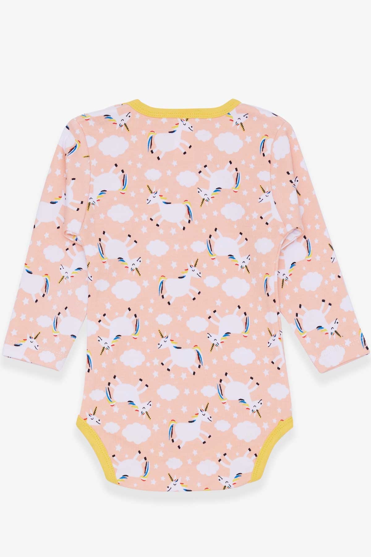 Breeze Kız Bebek Çıtçıtlı Body Unicorn Desenli Somon (9 Ay-3 Yaş)