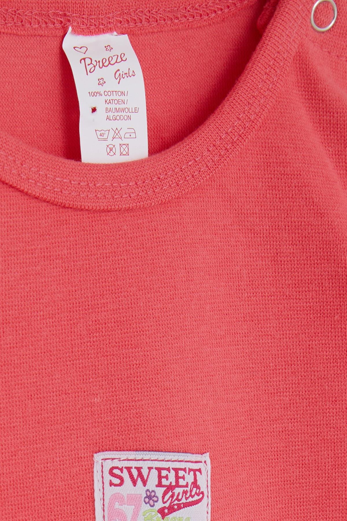 Breeze Kız Bebek Çıtçıtlı Body Yazı Baskılı Mercan (9 Ay-3 Yaş)