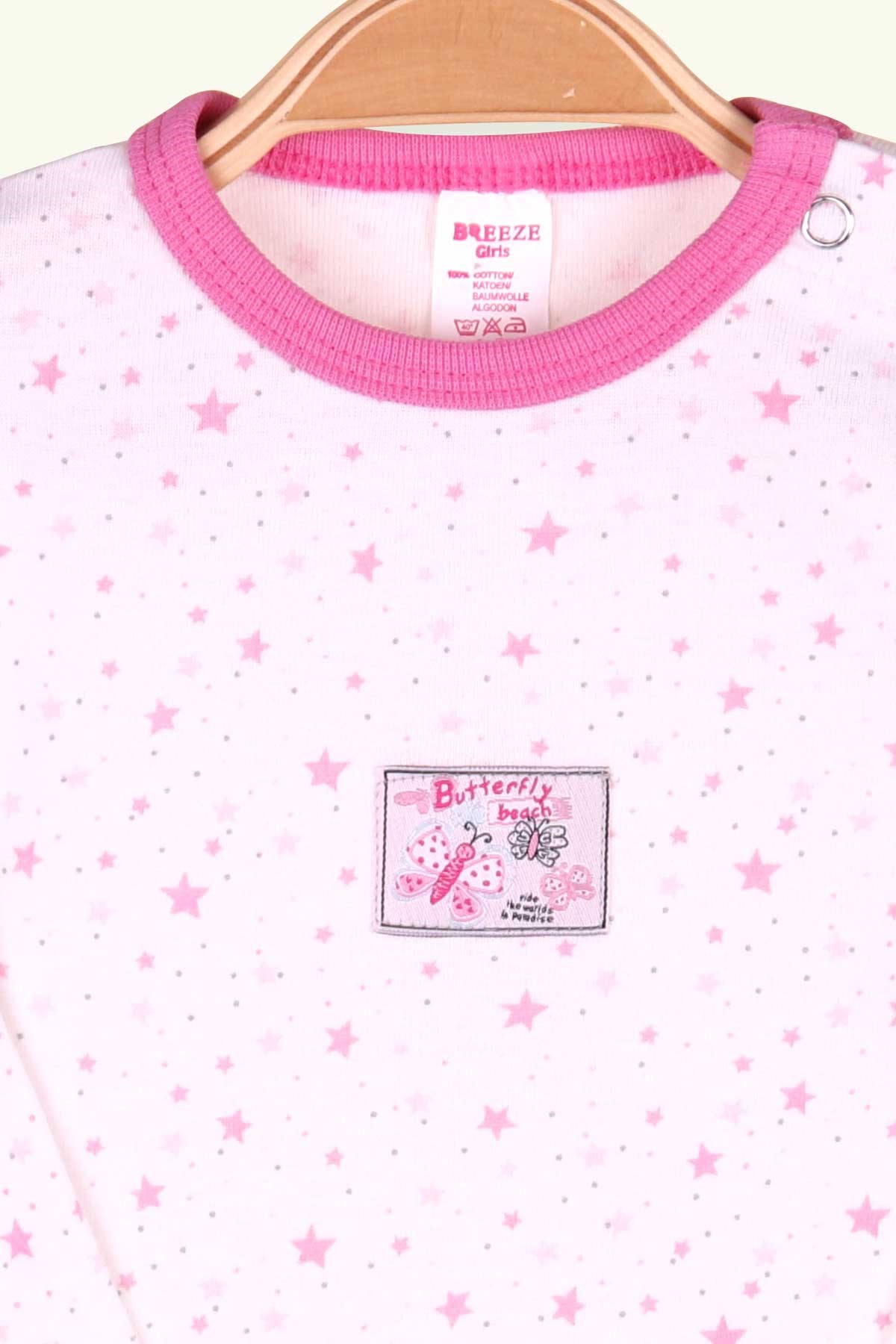 Breeze Kız Bebek Çıtçıtlı Body Yıldızlı Ekru (9 Ay-3 Yaş)