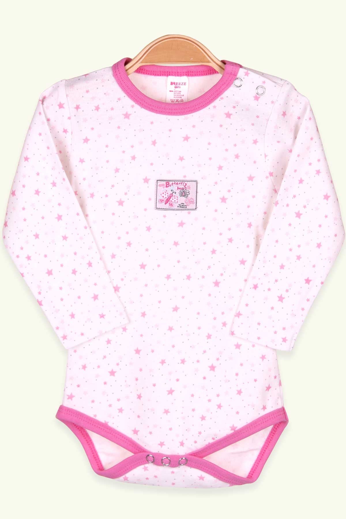 Breeze Kız Bebek Çıtçıtlı Body Yıldızlı Ekru (9 Ay-3 Yaş)