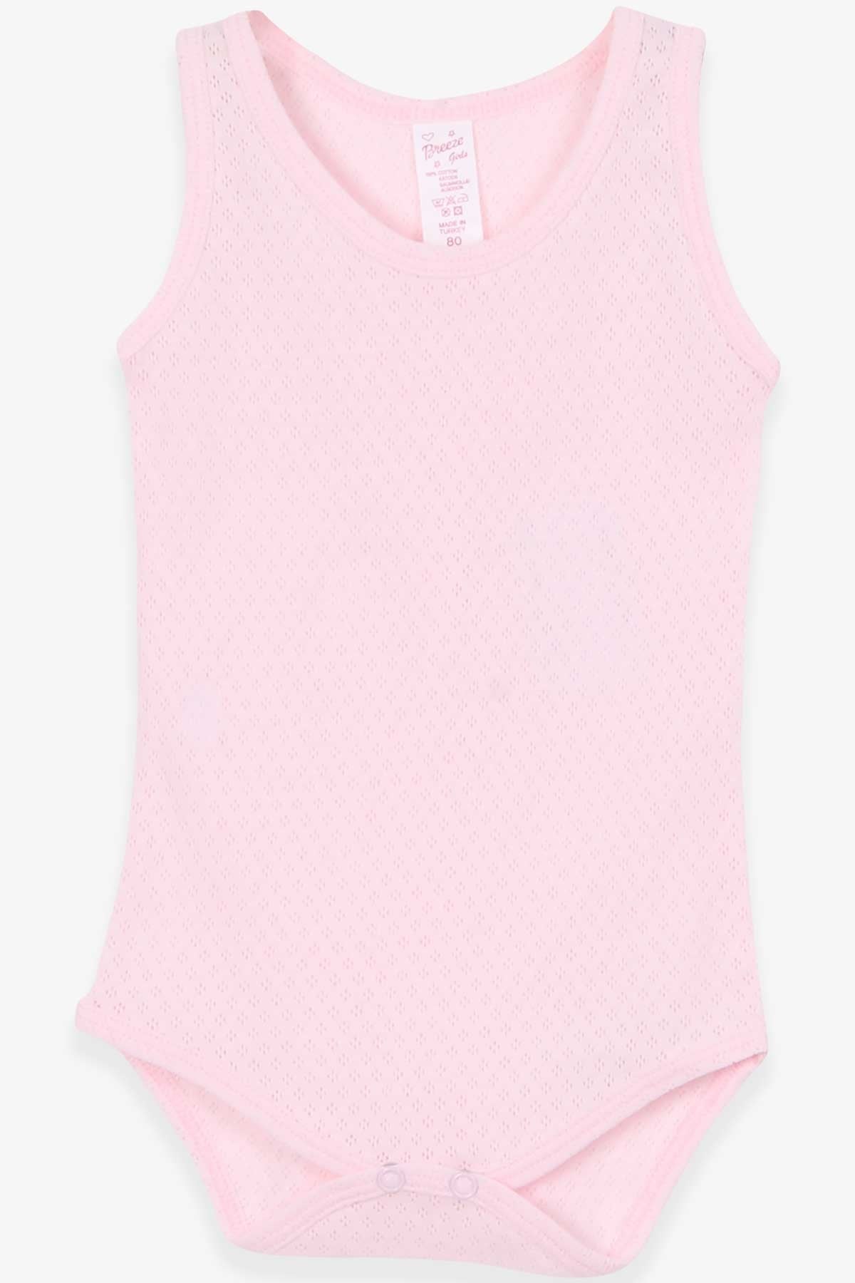 Breeze Kız Bebek Çıtçıtlı Jakarlı Body  Pudra (9 Ay)