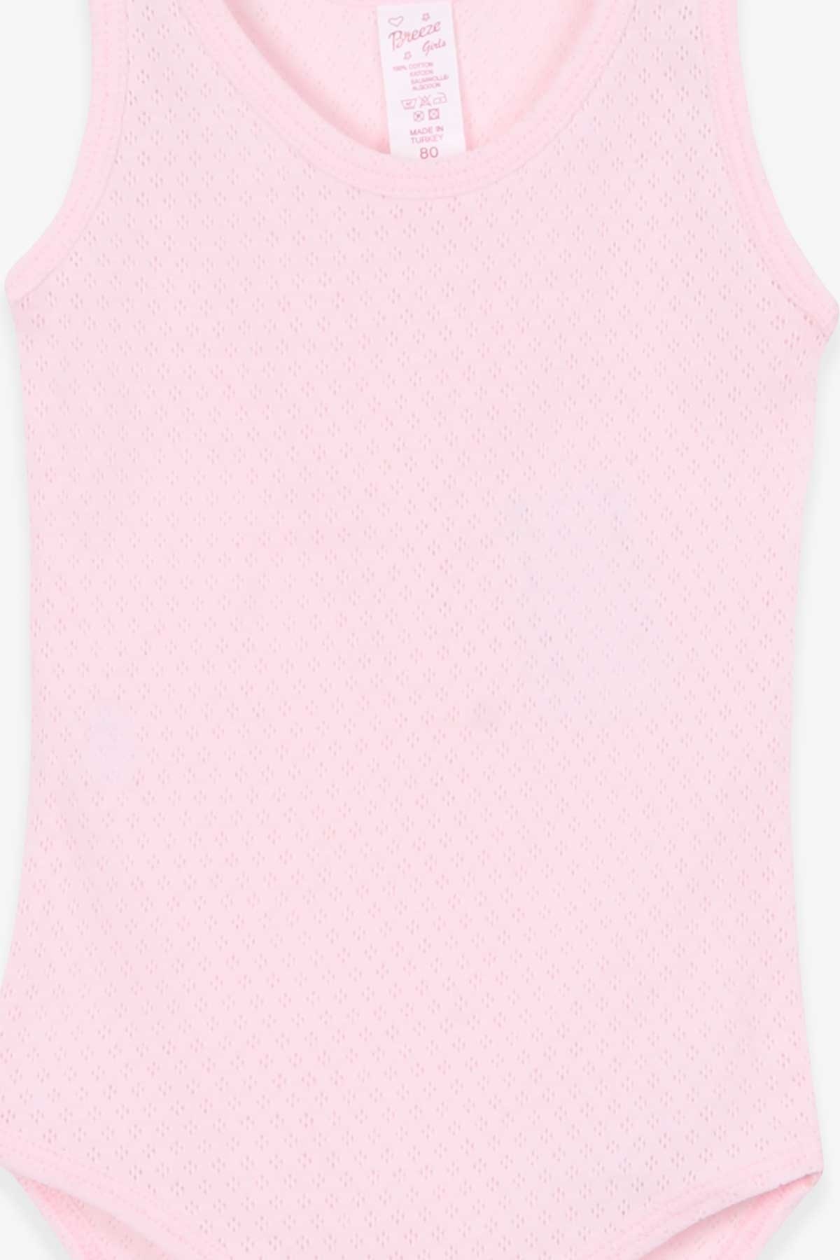 Breeze Kız Bebek Çıtçıtlı Jakarlı Body  Pudra (9 Ay)