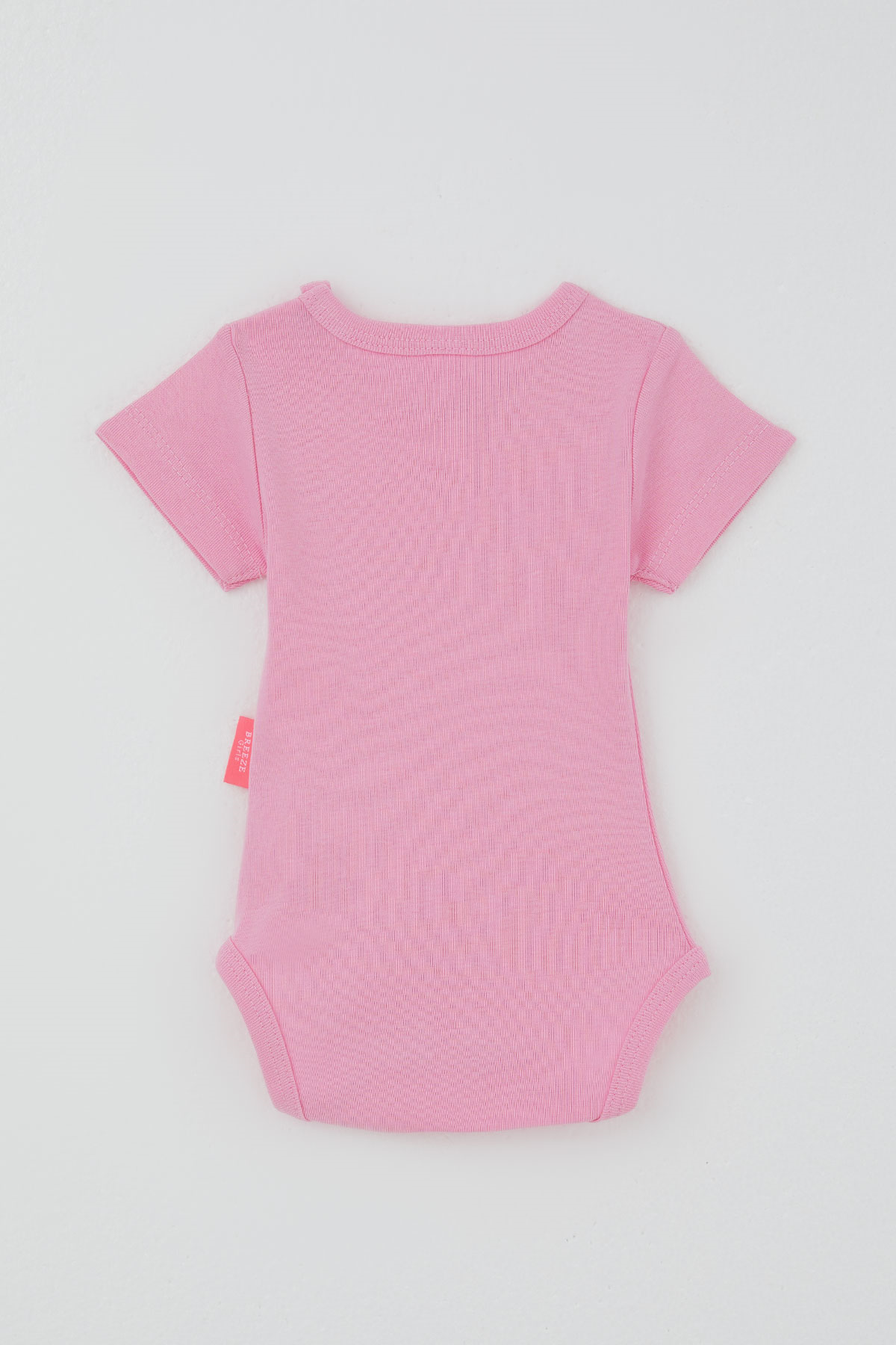 Breeze Kız Bebek Çıtçıtlı Kısa Kollu Zıbın Body Basic Pembe (0-9 Ay)