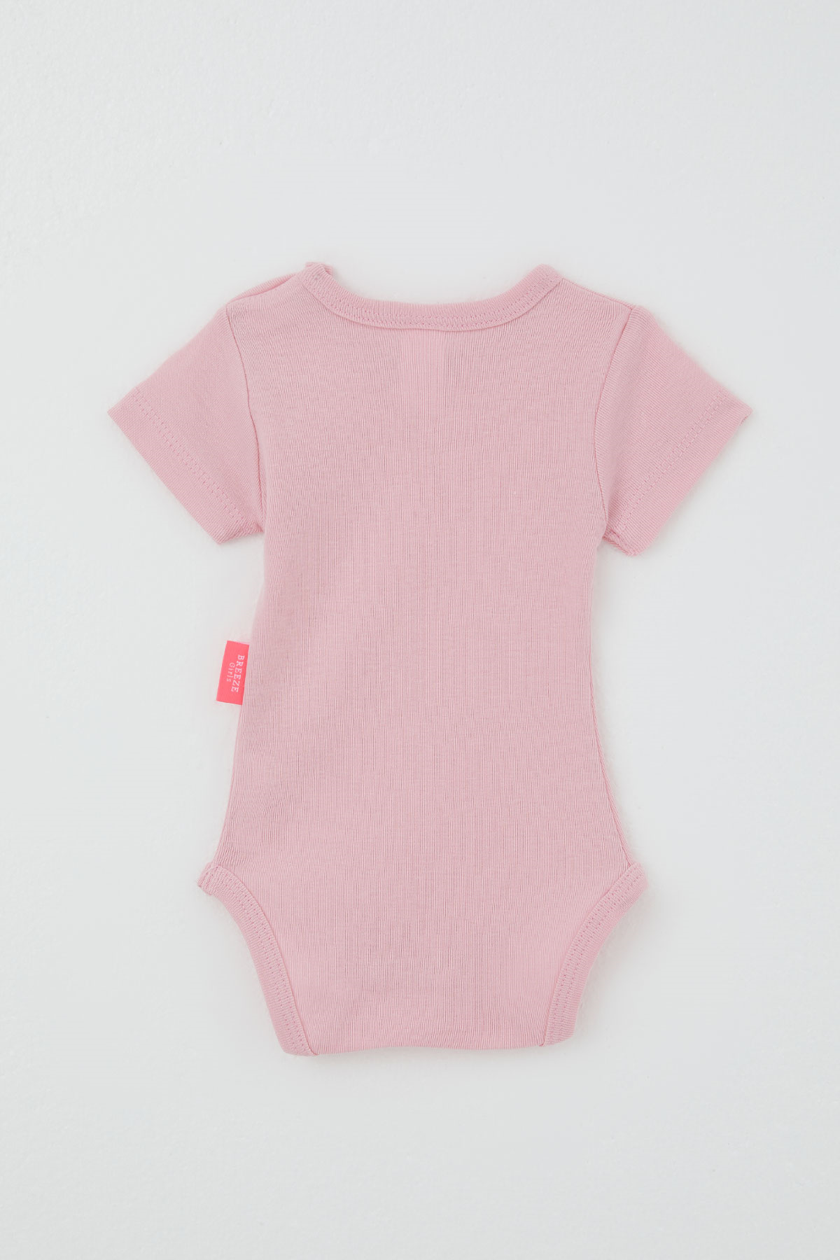 Breeze Kız Bebek Çıtçıtlı Kısa Kollu Zıbın Body Basic Pembe (0-9 Ay)