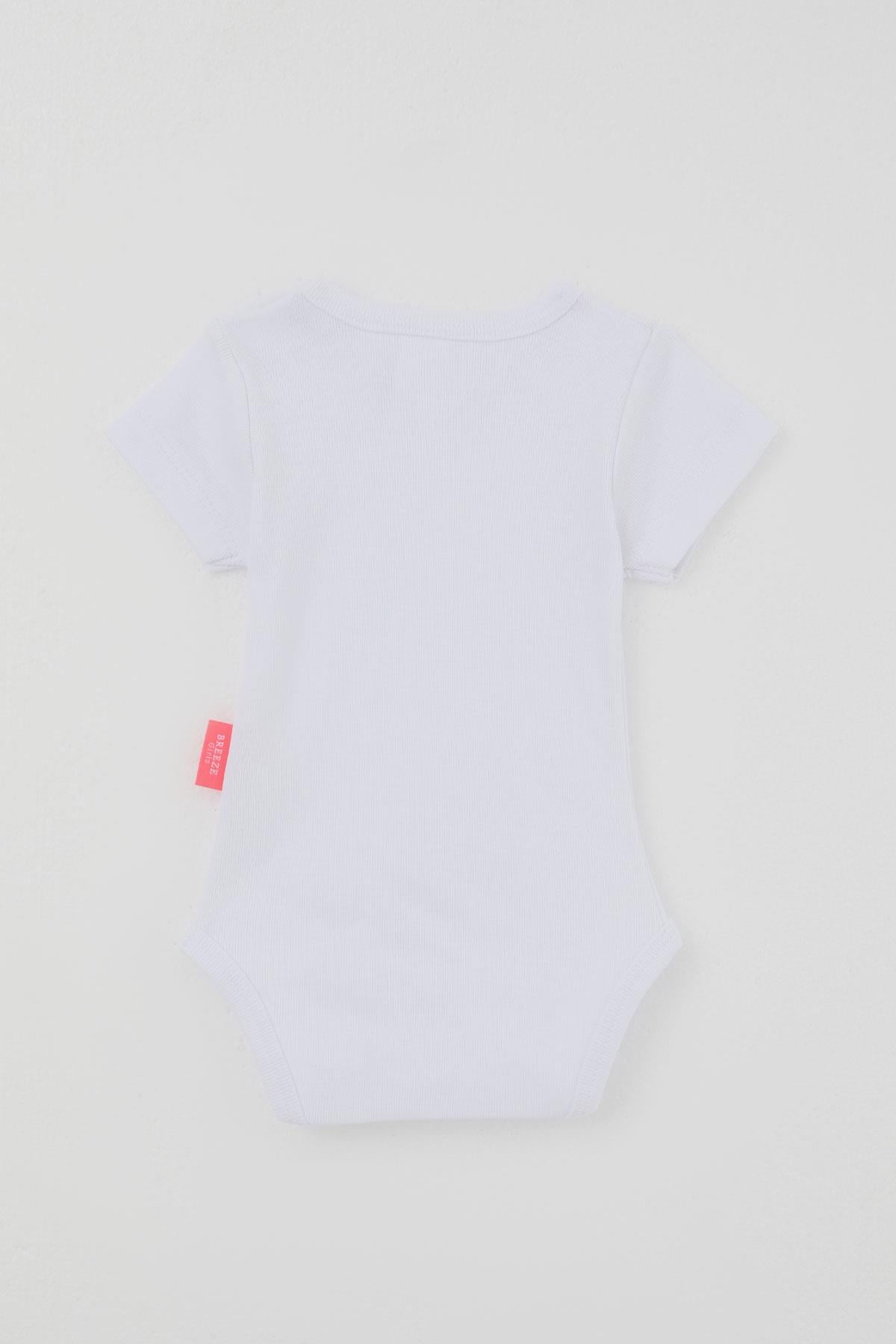 Breeze Kız Bebek Çıtçıtlı Kısa Kollu Zıbın Body Basic Beyaz (0-9 Ay)