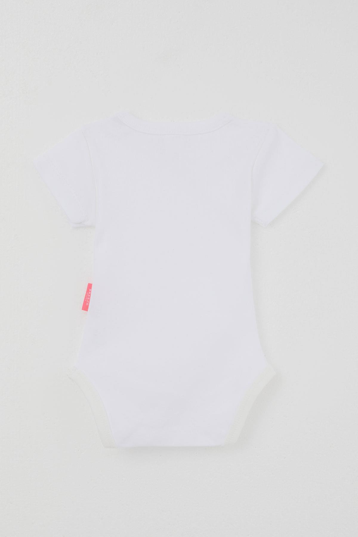 Breeze Kız Bebek Çıtçıtlı Kısa Kollu Zıbın Body Basic Ekru (0-9 Ay)