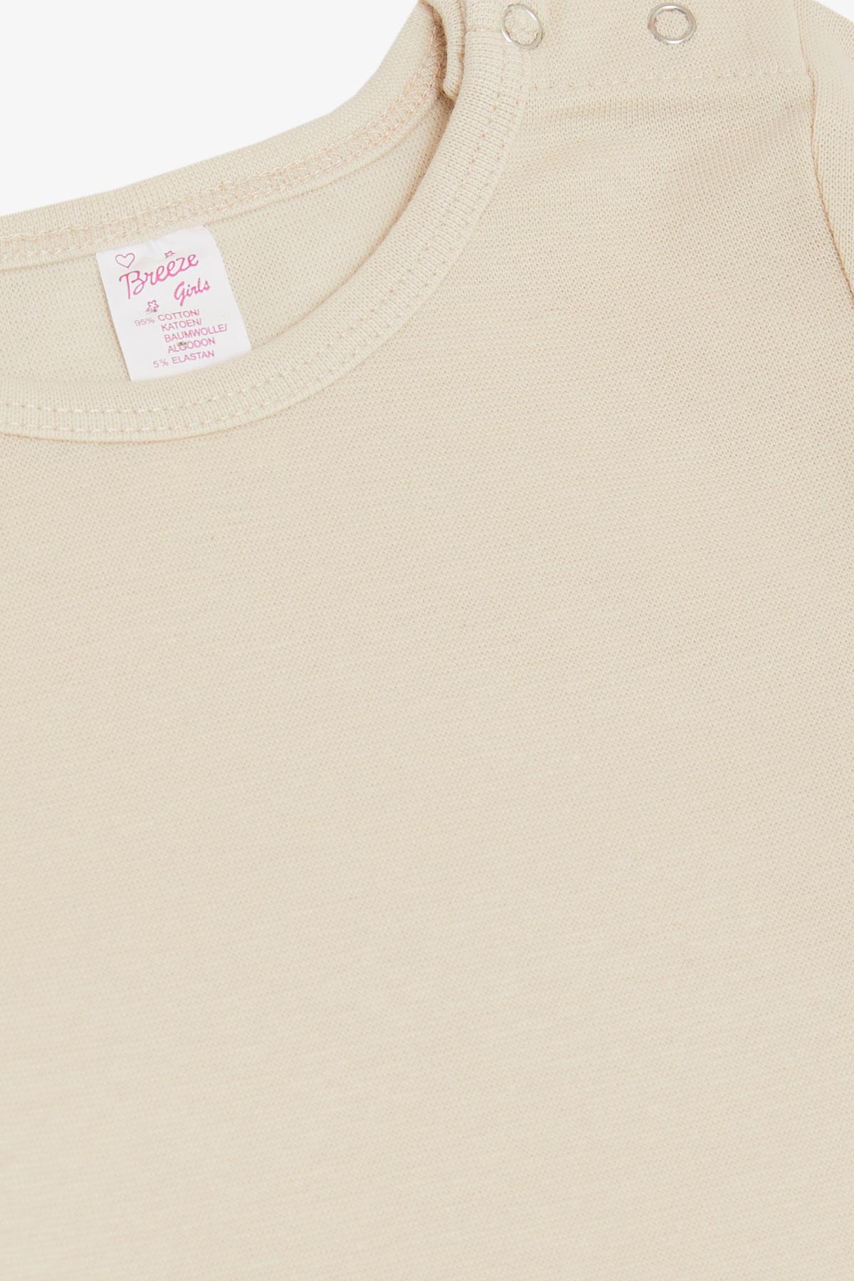 Breeze Kız Bebek Çıtçıtlı Zıbın Body Basic Krem (9 Ay-3 Yaş)