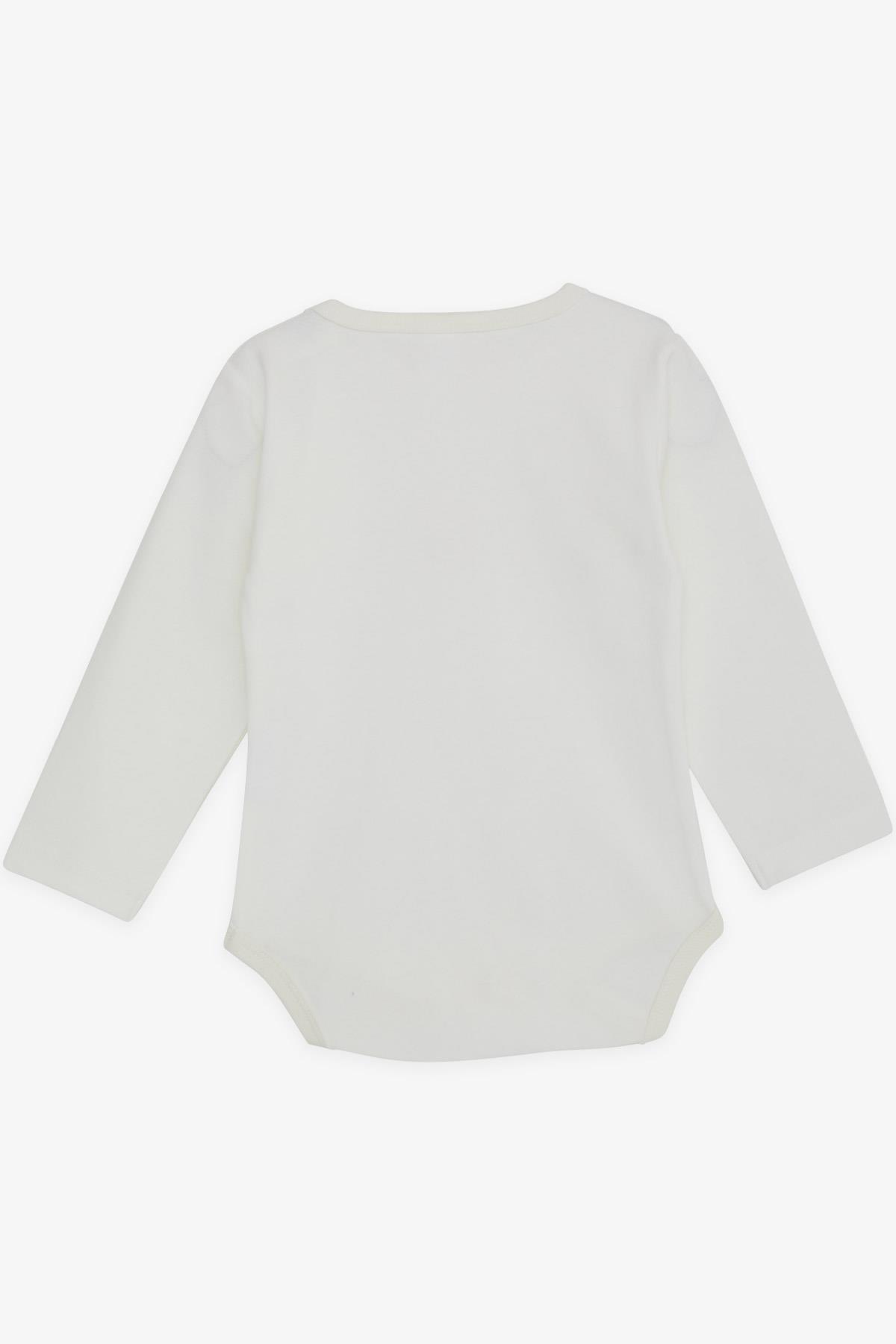 Breeze Kız Bebek Çıtçıtlı Zıbın Body Bebek Baskılı Ekru (9 Ay-3 Yaş)