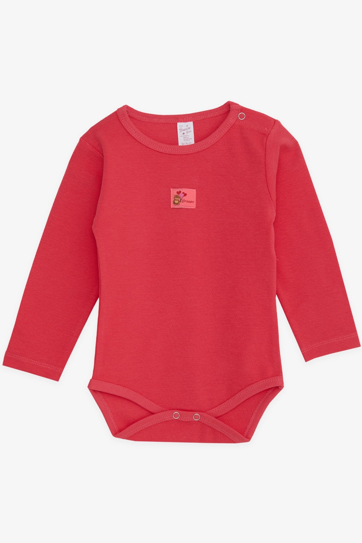Breeze Kız Bebek Çıtçıtlı Zıbın Body Balonlu Ayıcık Baskılı Mercan (9 Ay-3 Yaş)