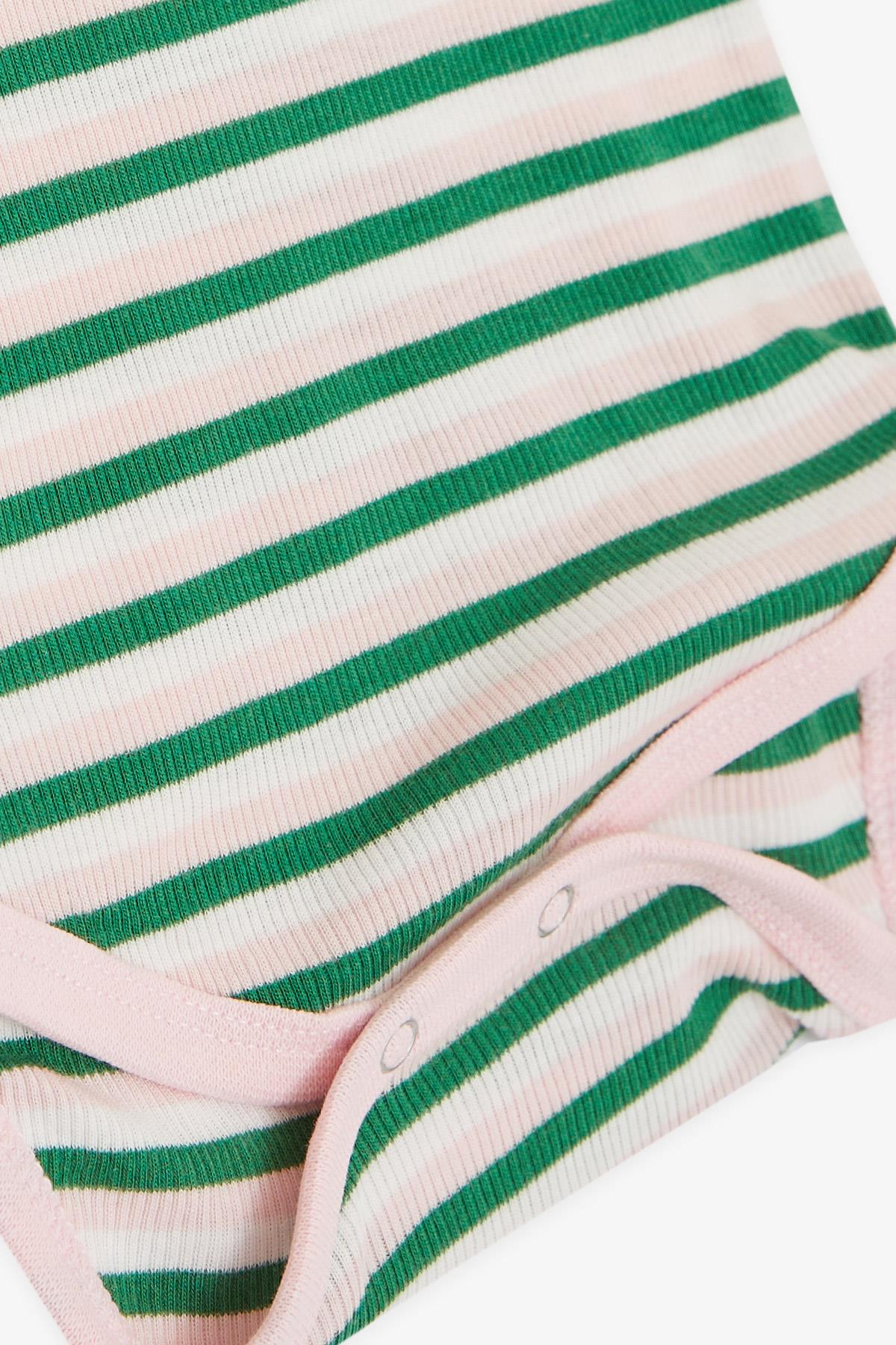 Breeze Kız Bebek Çıtçıtlı Zıbın Body Çizgili Karışık Renk (9 Ay-3 Yaş)