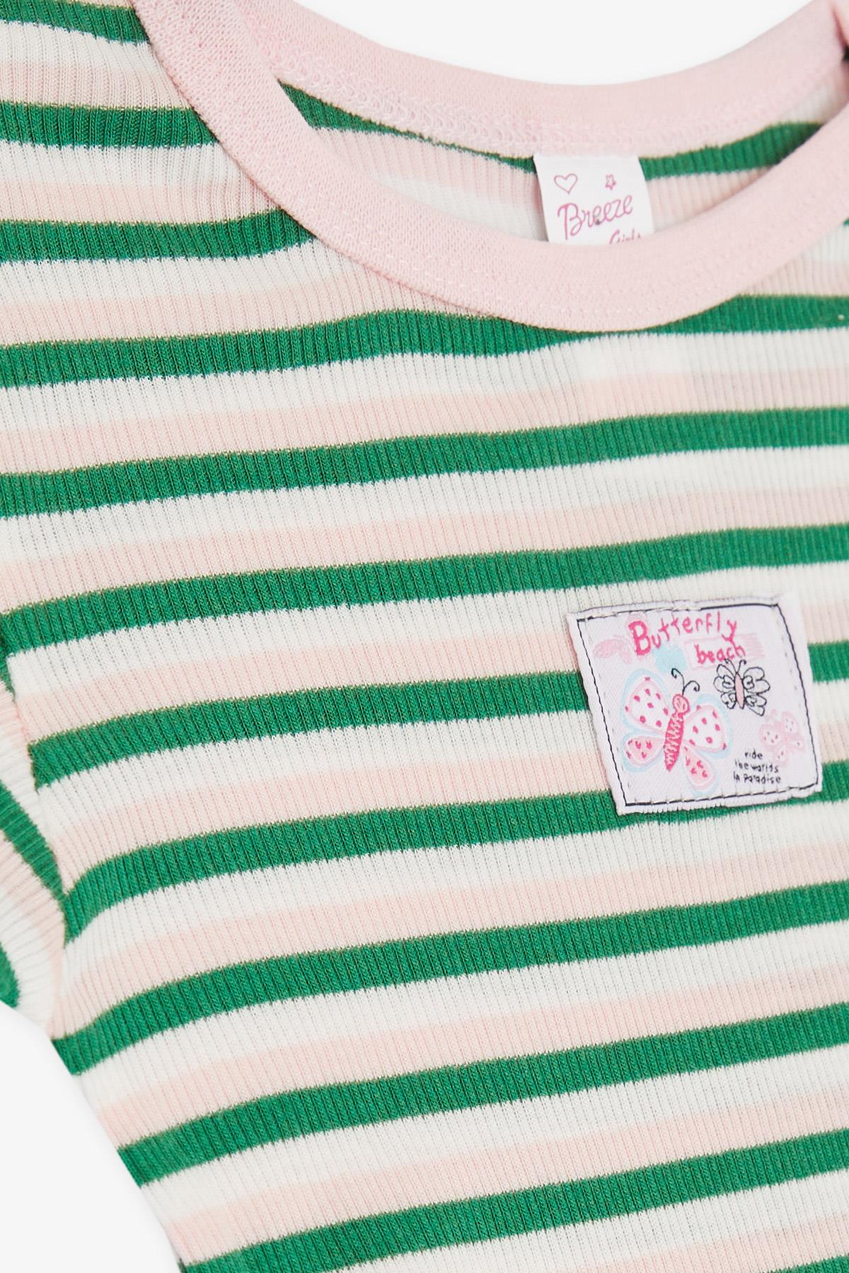 Breeze Kız Bebek Çıtçıtlı Zıbın Body Çizgili Karışık Renk (9 Ay-3 Yaş)